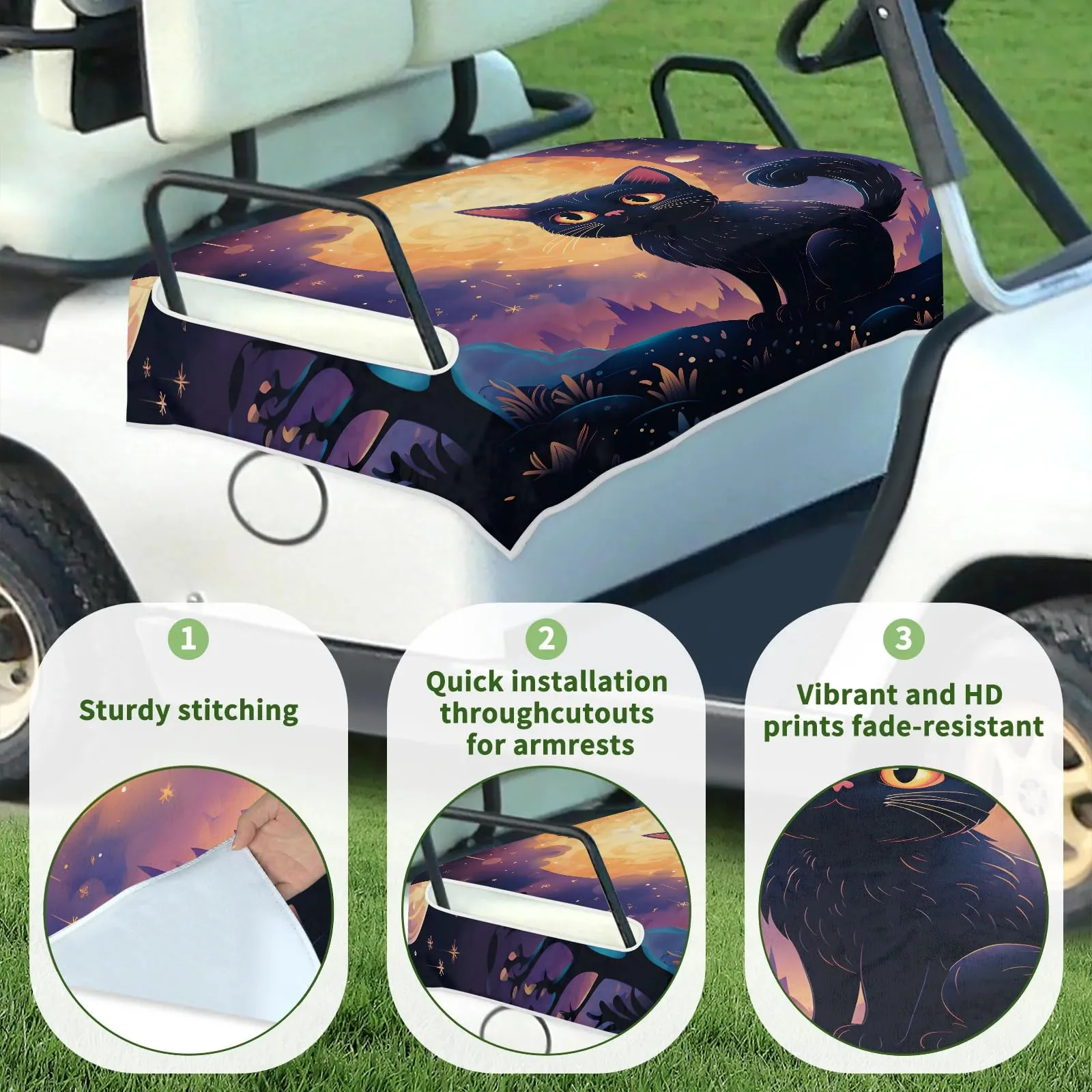 Tiveruda Golf Cart Seat Cover for Double Seats, 51 x 31 in image 3