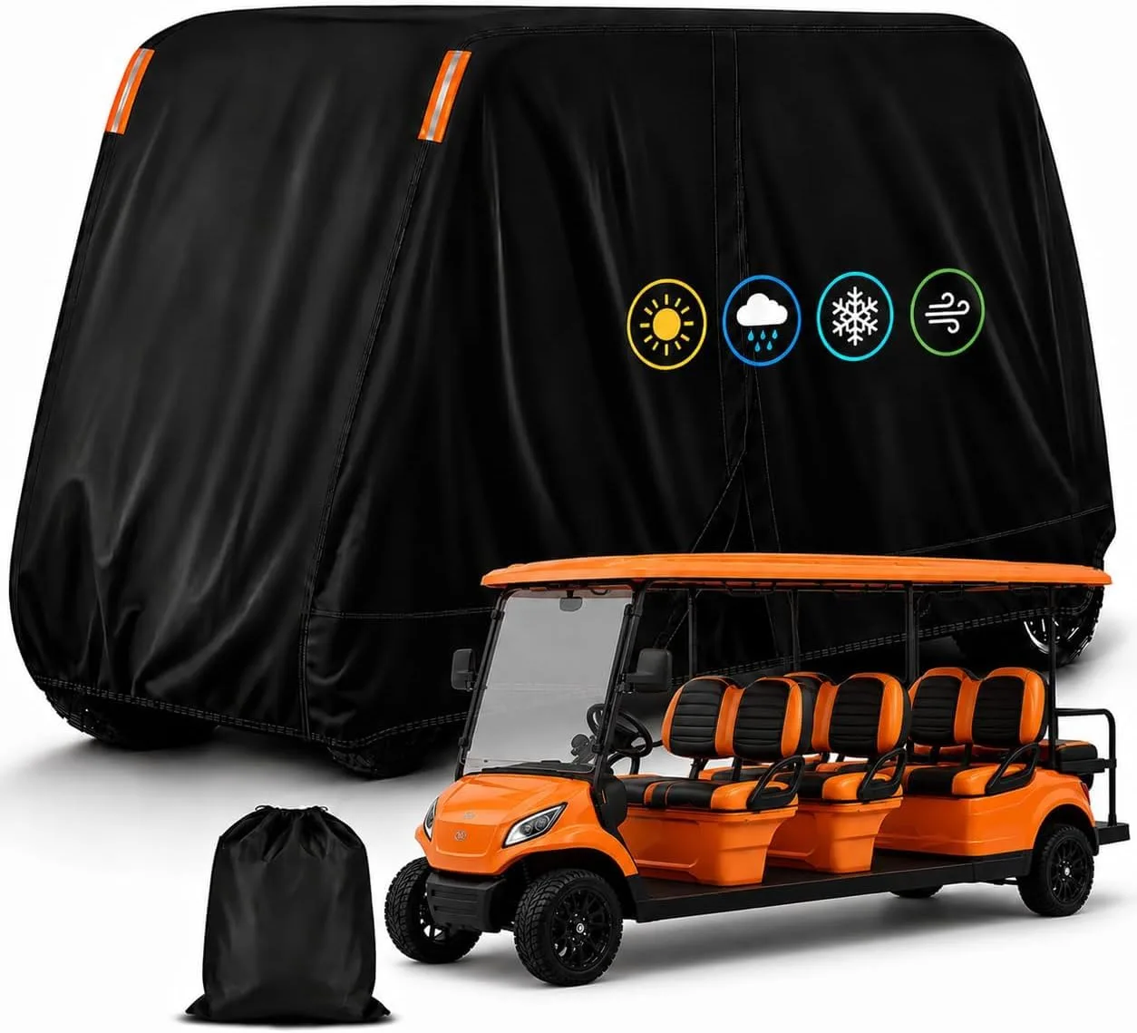 Golf Cart Cover for 2016 Polaris GEM e6 6 Passenger image 3