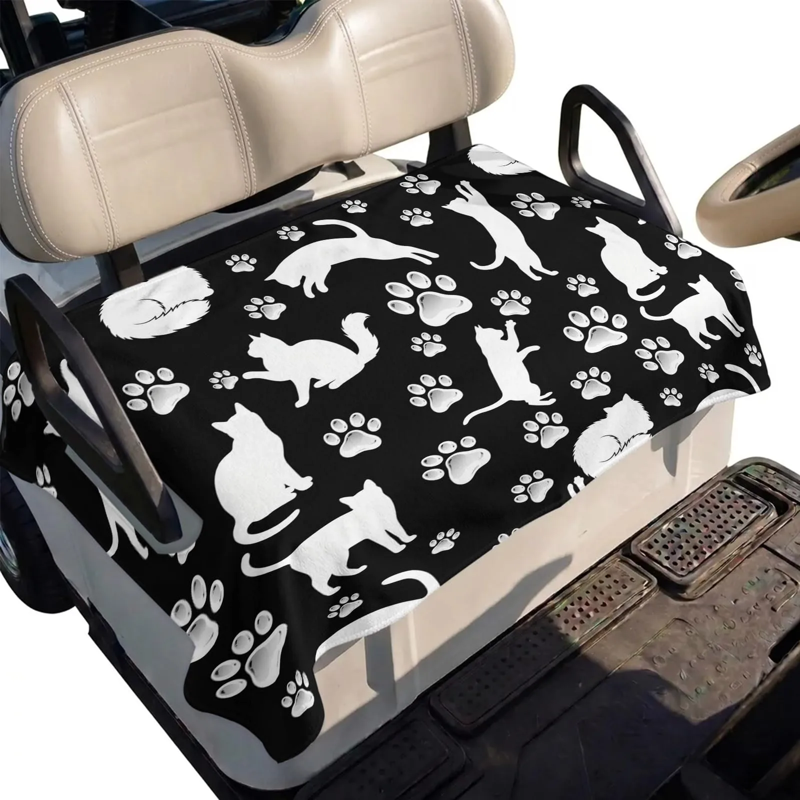 DecorLovee Black Golf Cart Seat Cover 51 x 31 Inch