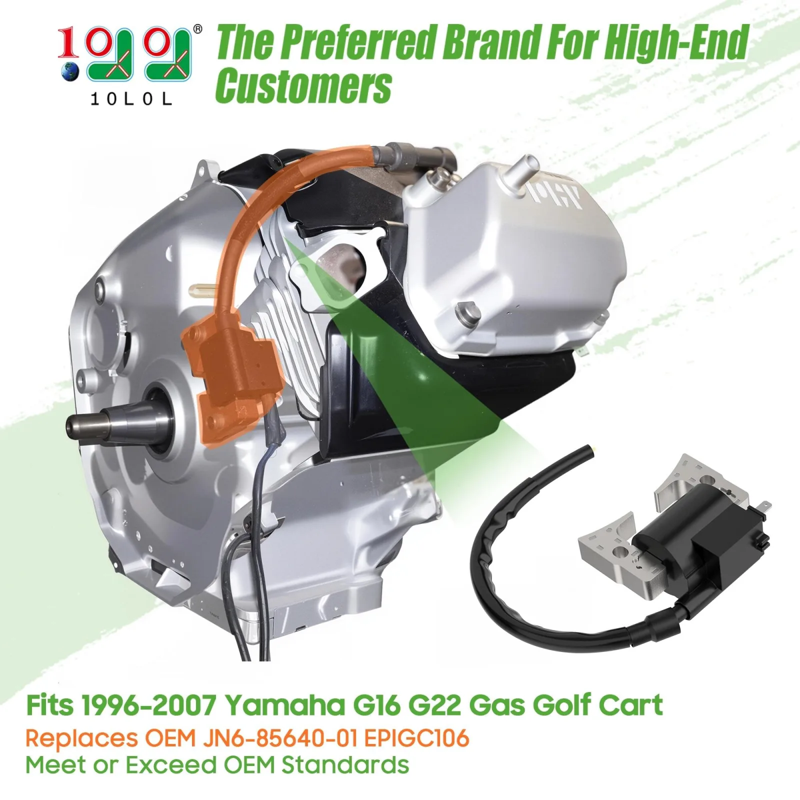 10L0L Ignition Coil for Yamaha G16 and G22, 1996-2007 image 2
