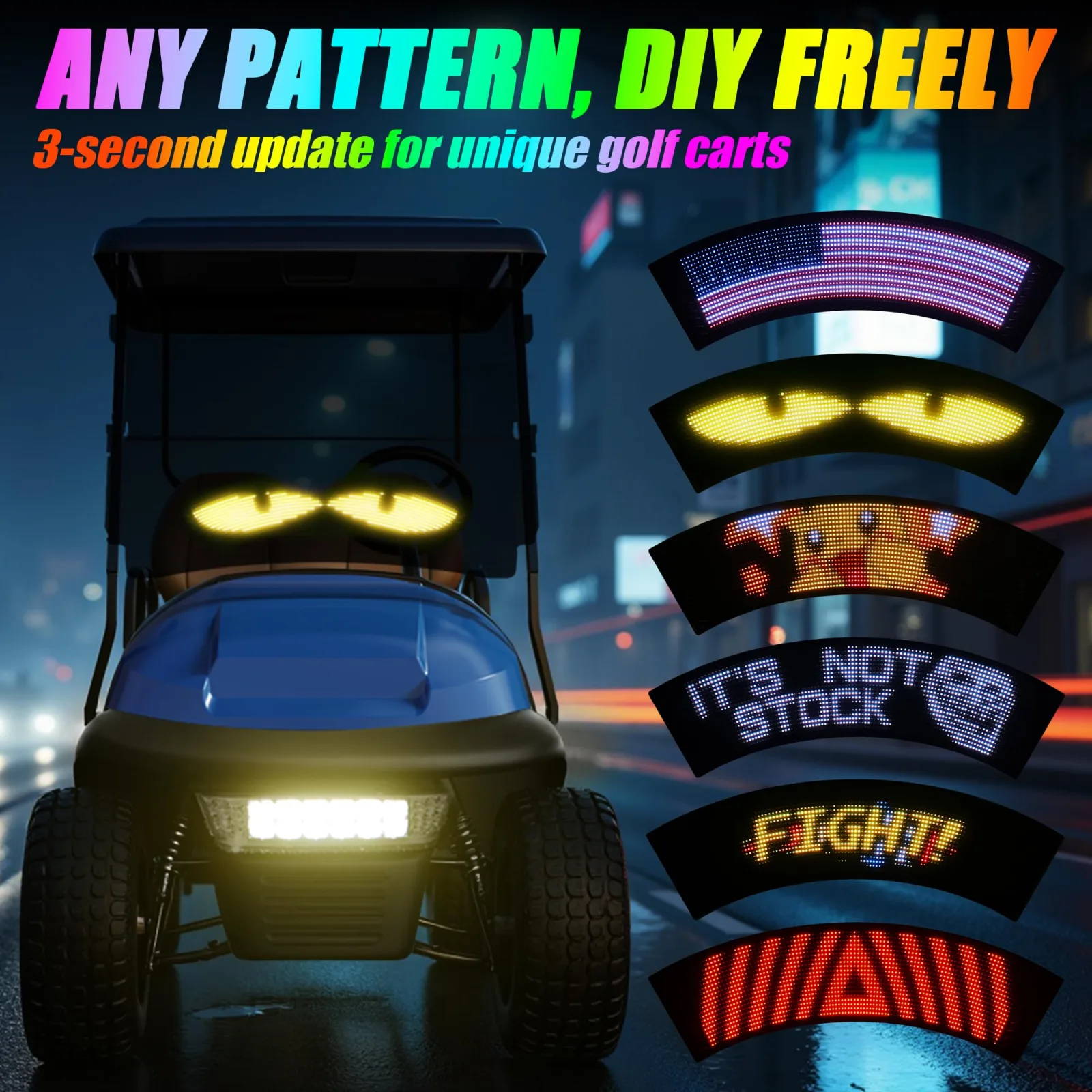10L0L Programmable LED Golf Cart Windshield Light Sign image 2