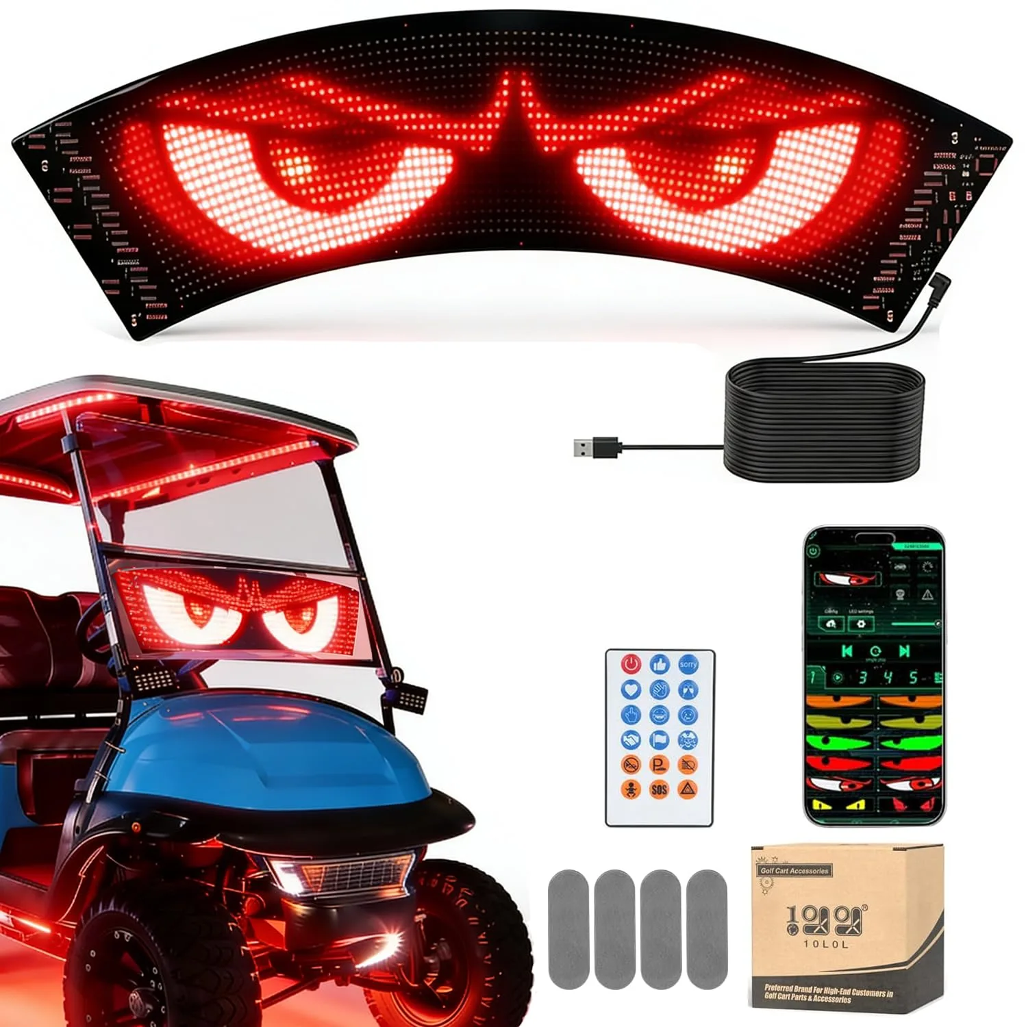 10L0L Programmable LED Golf Cart Windshield Light Sign
