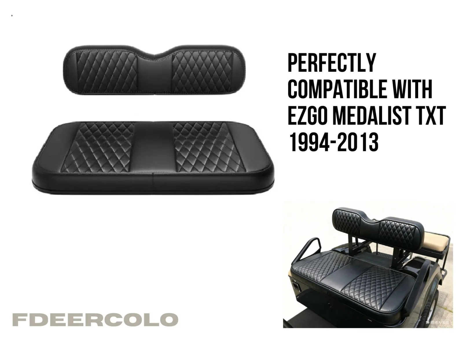 FDEERCOLO E-Z-GO TXT Front Seat Cushion and Backrest image 2