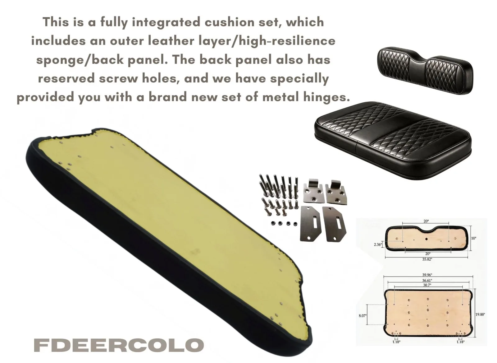 FDEERCOLO E-Z-GO TXT Front Seat Cushion and Backrest image 4