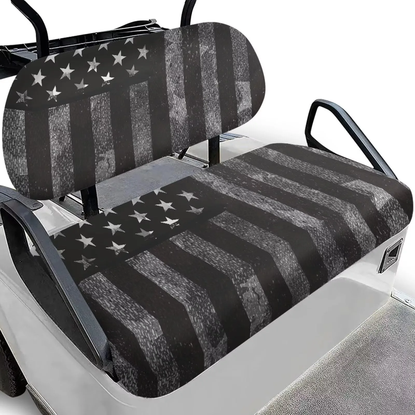 Quidrwyo Black American Flag Golf Cart Seat Covers