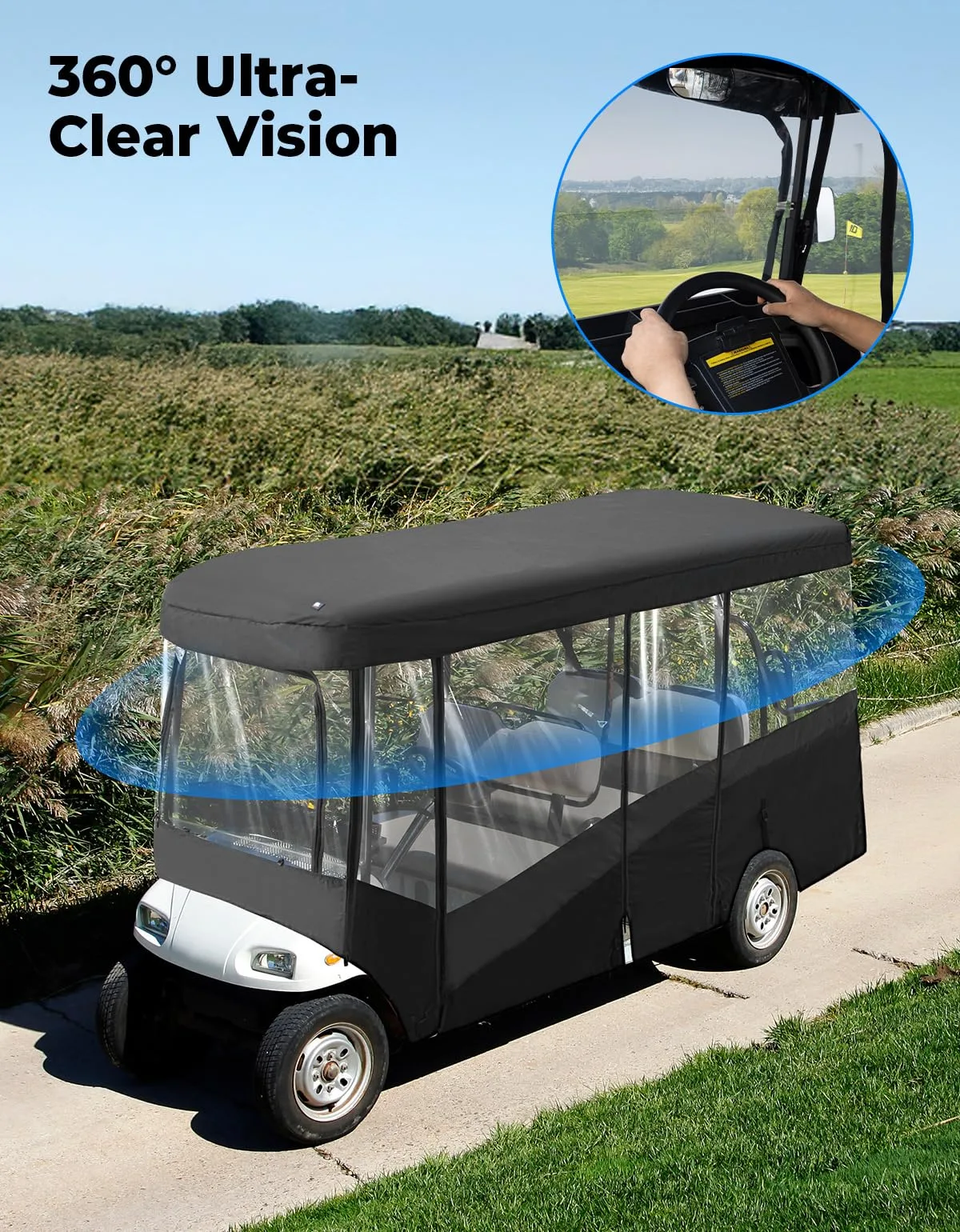 KEMIMOTO 6-Passenger Golf Cart Enclosure B1407-00006-BK image 2
