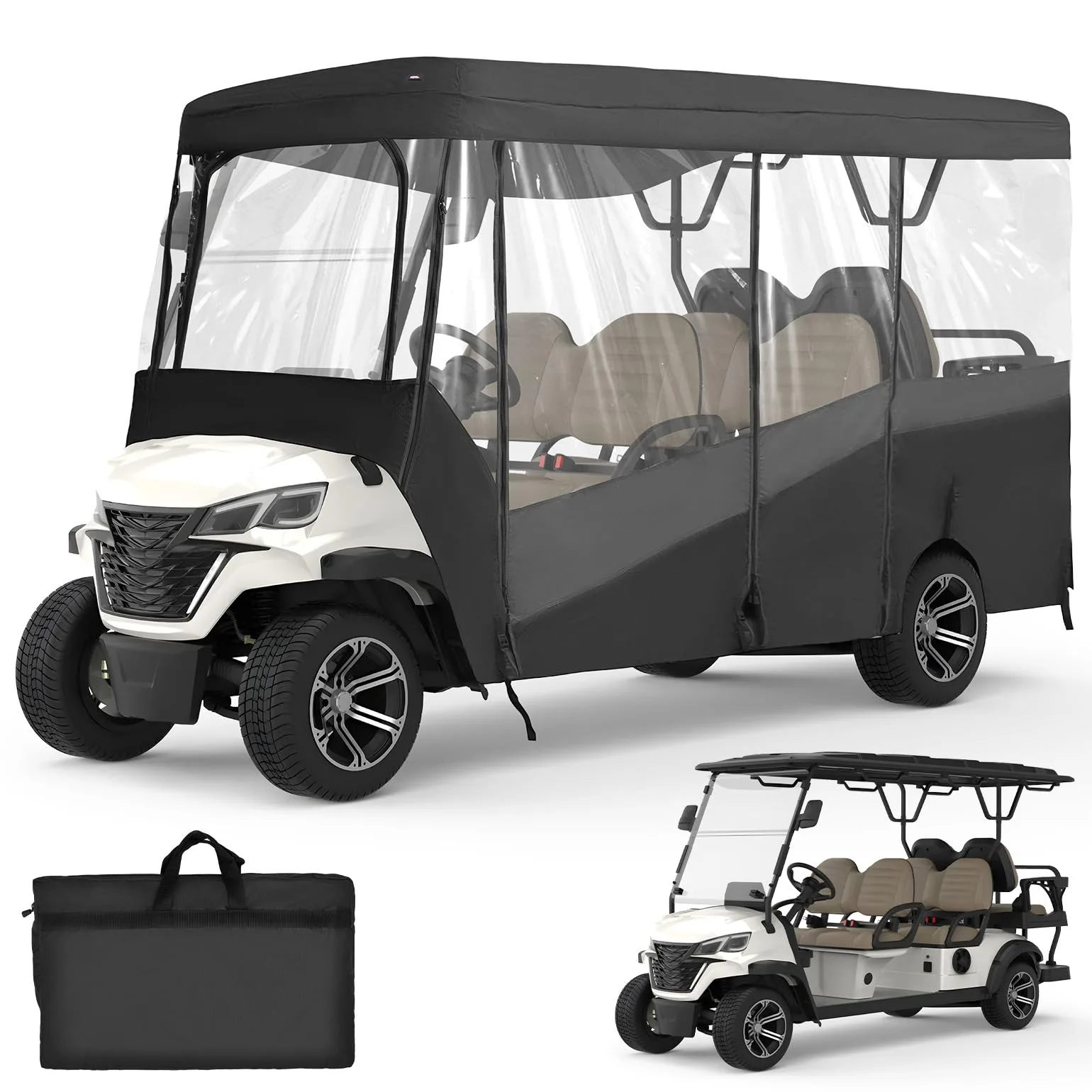 KEMIMOTO 6-Passenger Golf Cart Enclosure B1407-00006-BK