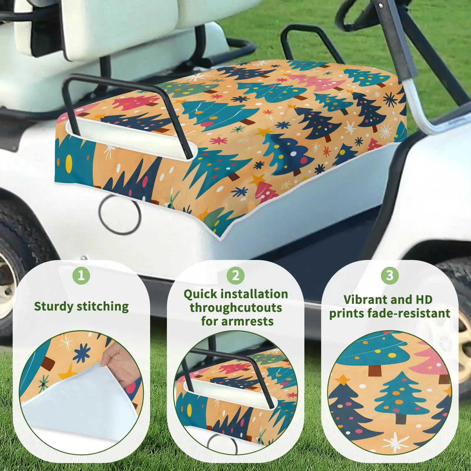 Tiveruda Snowflake Golf Cart Seat Cover Blanket, 51 x 31 in image 3