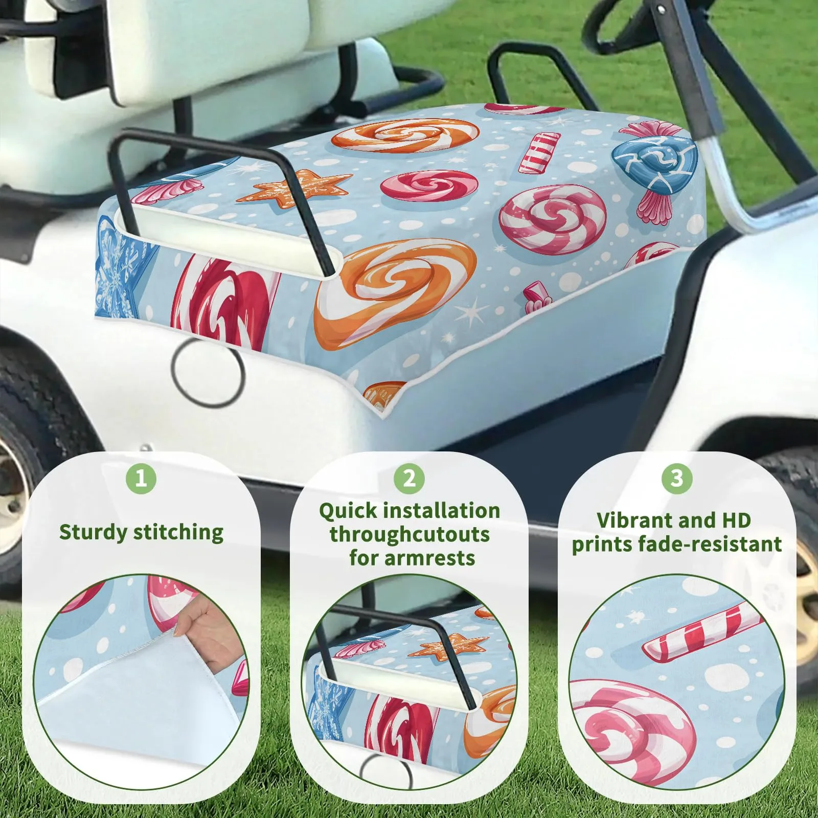 Tiveruda Golf Cart Seat Cover for Double Seats, 51 x 31 in image 3