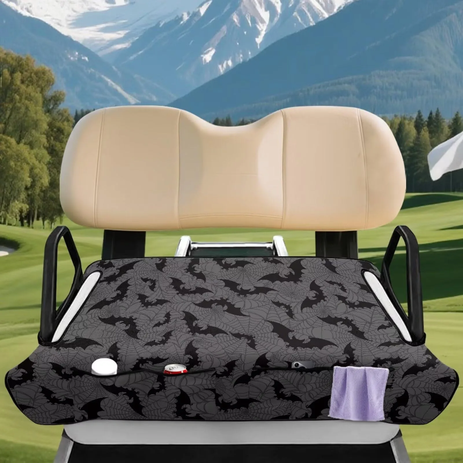 TOADDMOS Golf Cart Rear Seat Cover with 4 Pockets image 3