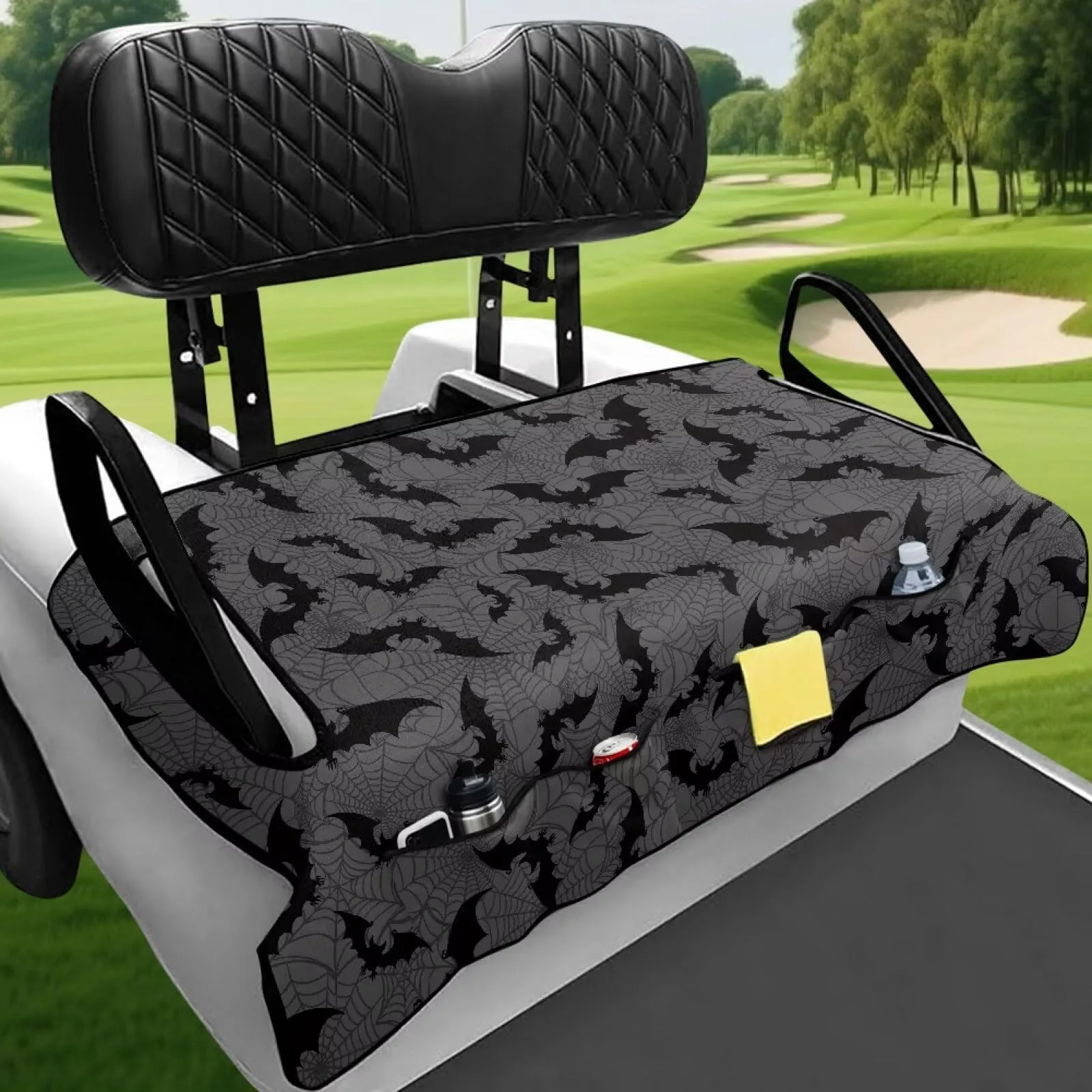 TOADDMOS Golf Cart Rear Seat Cover with 4 Pockets image 4
