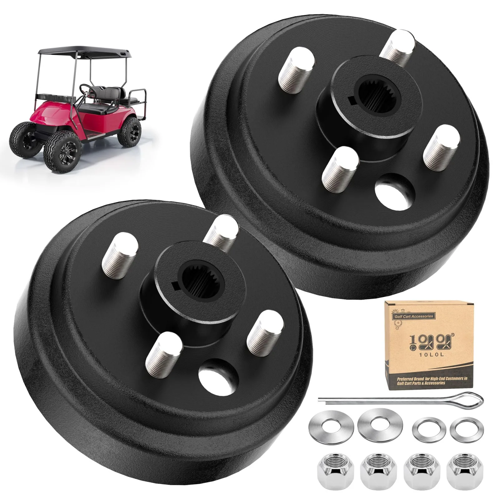 10L0L B3700075 Rear Brake Drum Hub for E-Z-GO image 2