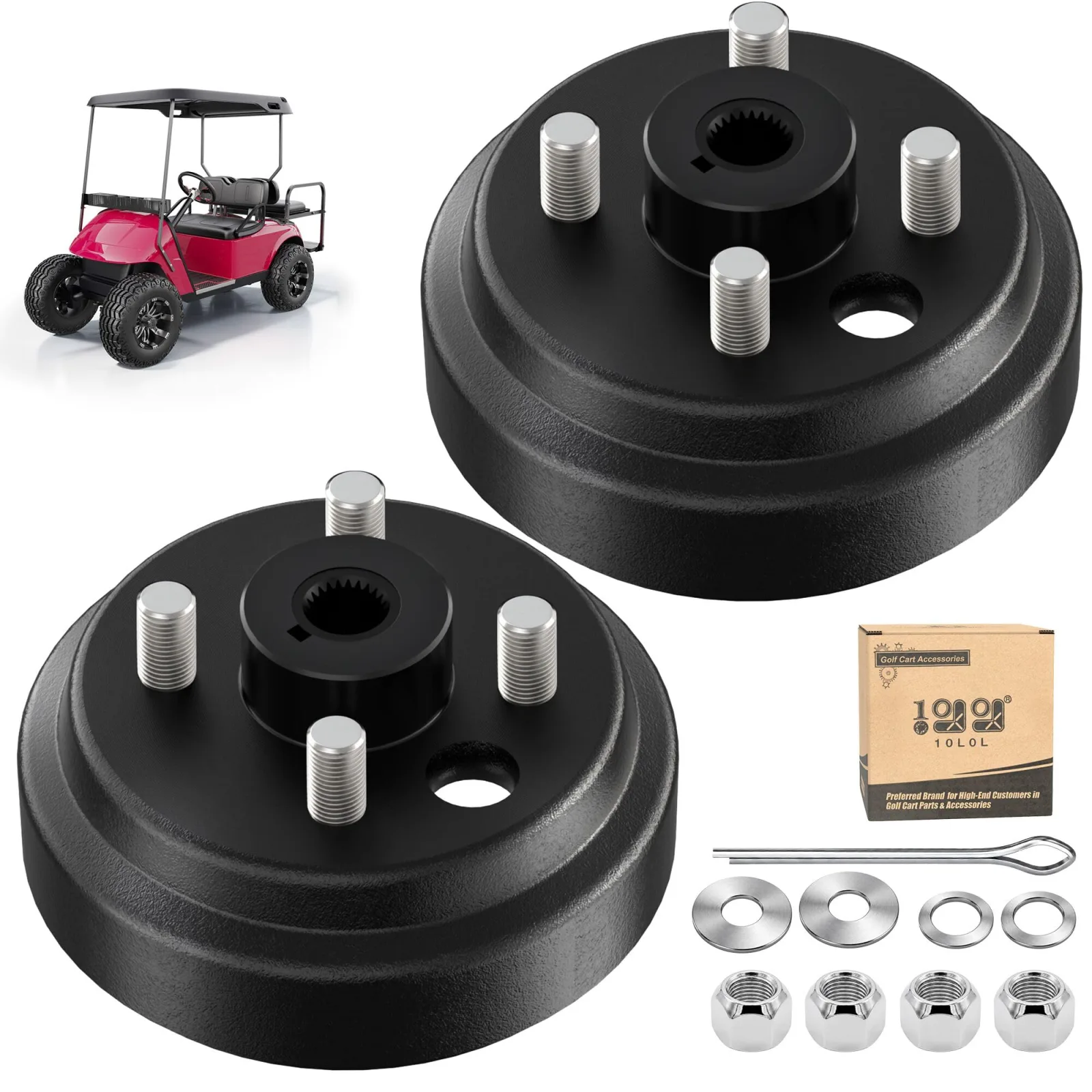 10L0L B3700075 Rear Brake Drum Hub for E-Z-GO image 3