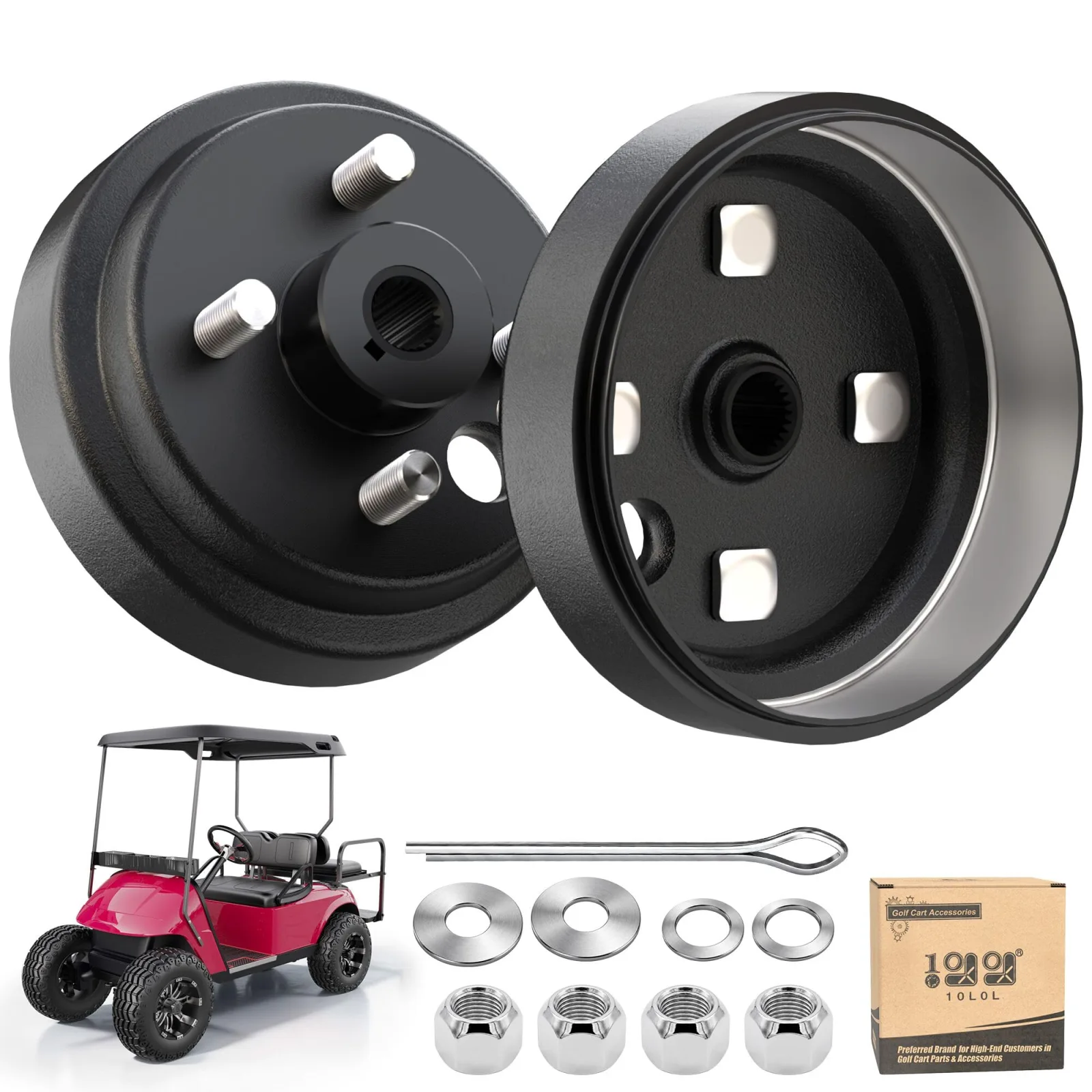 10L0L B3700075 Rear Brake Drum Hub for E-Z-GO image 4