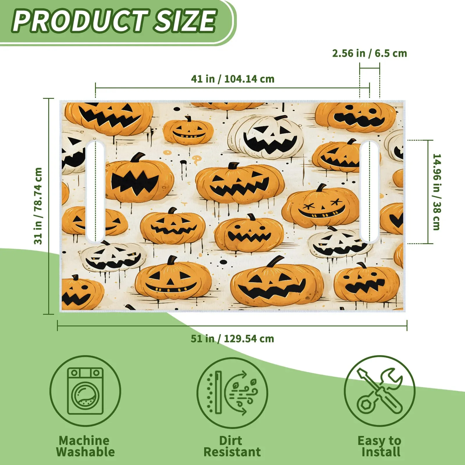 Tiveruda Halloween Pumpkin Golf Cart Seat Cover 51 x 31 in image 2