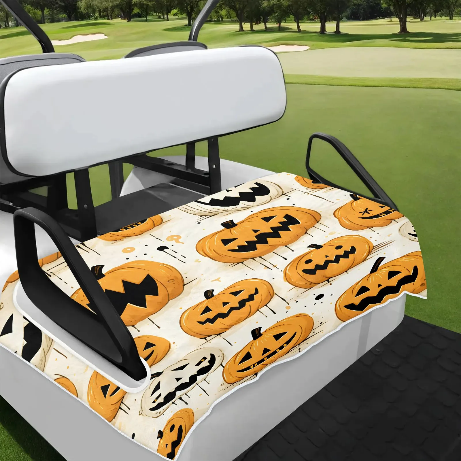 Tiveruda Halloween Pumpkin Golf Cart Seat Cover 51 x 31 in