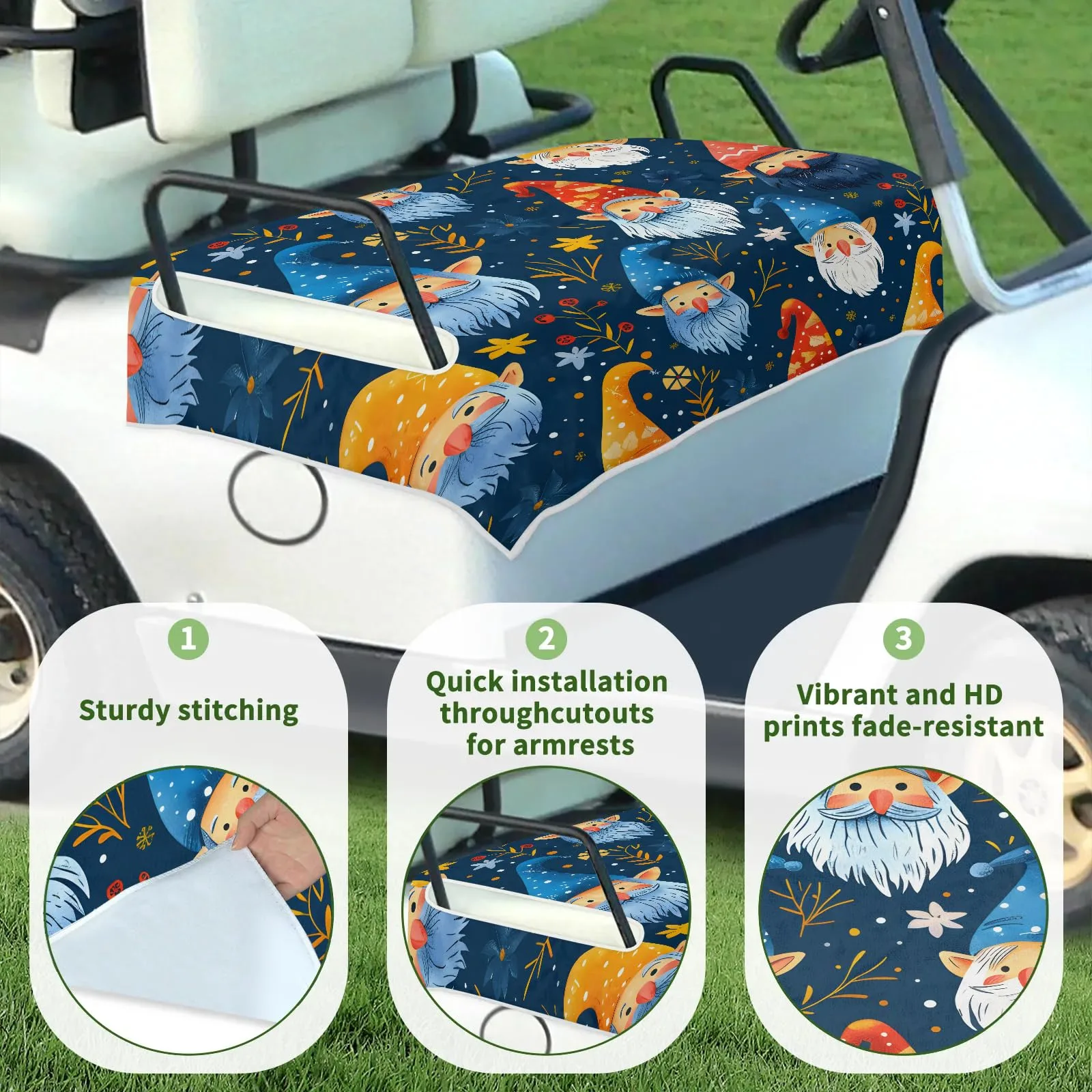 Tiveruda Golf Cart Seat Cover for Double Seats image 3