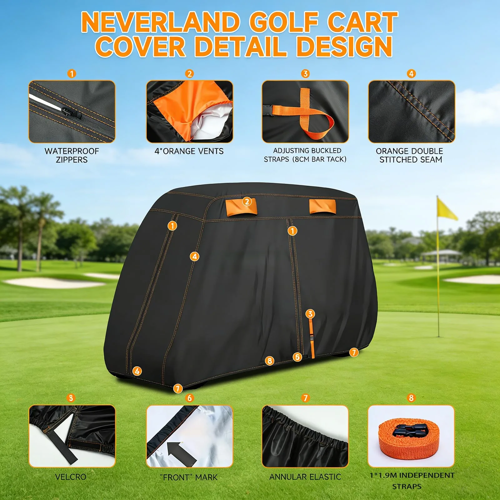 FDHTHJFYJ Golf Cart Cover for ICON C60 6-Passenger (2021–2026) image 4
