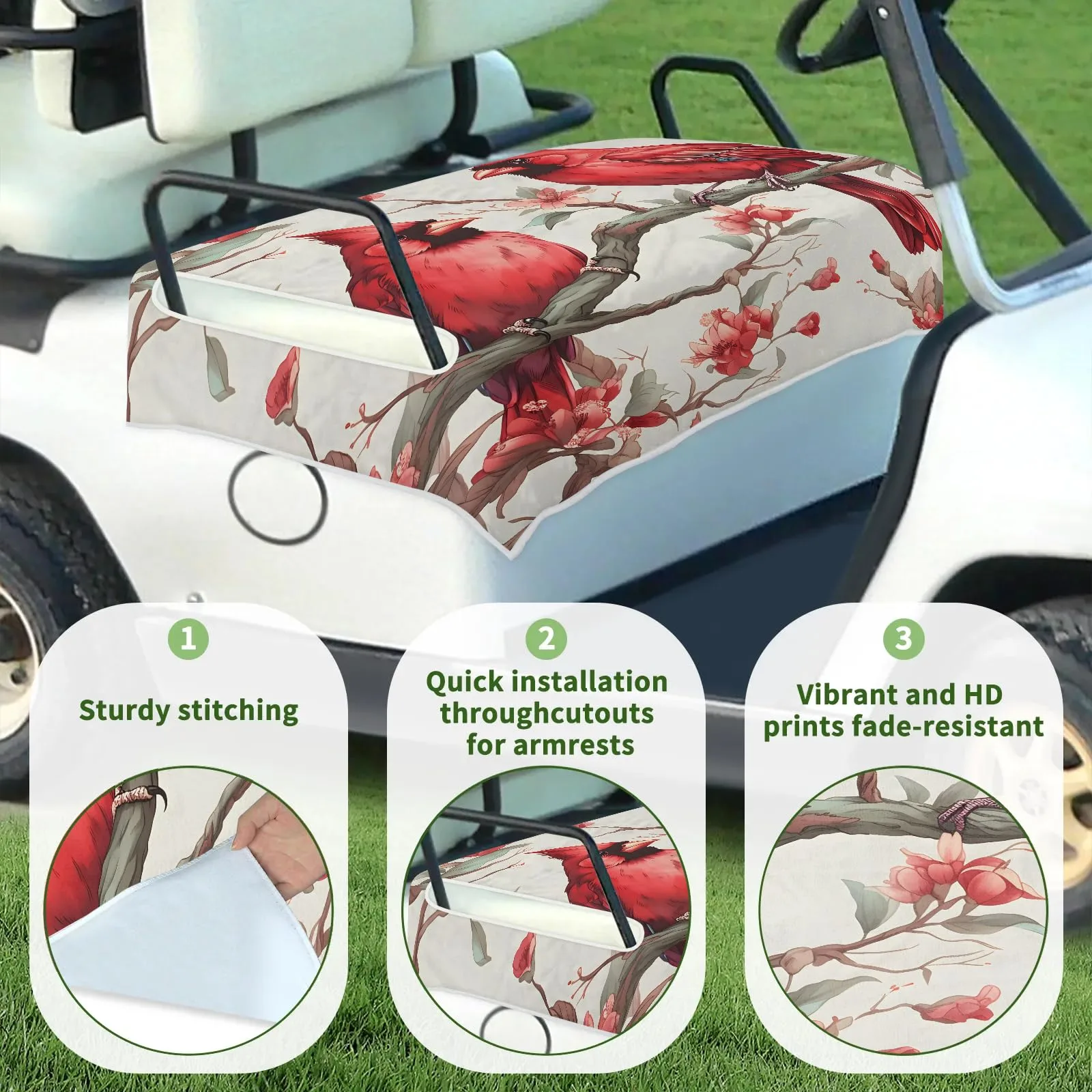 Tiveruda Golf Cart Seat Cover for Double Seats, 51 x 31 in image 3