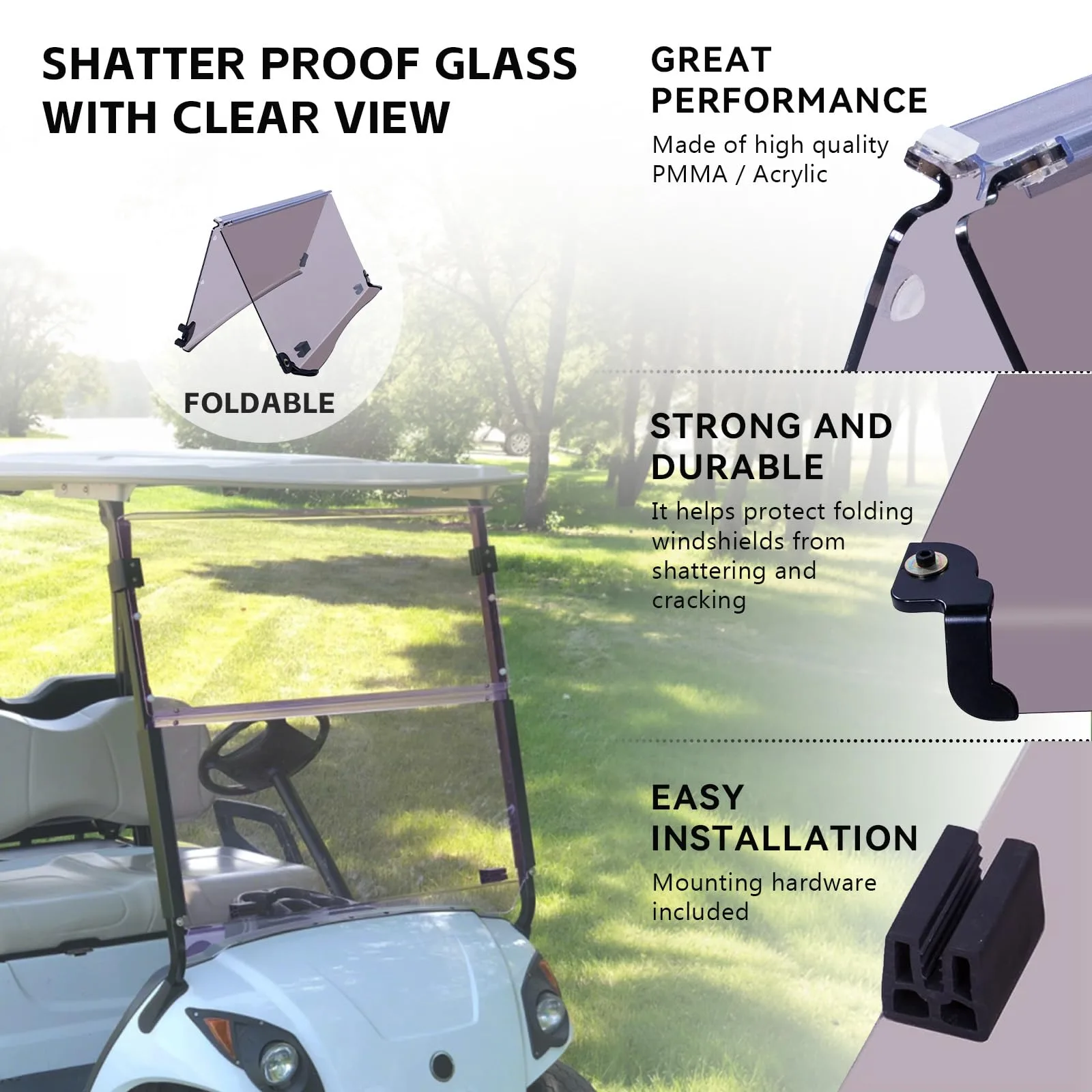 VPAHub Tinted Flip-Flop Windshield for Yamaha Drive G29 image 3