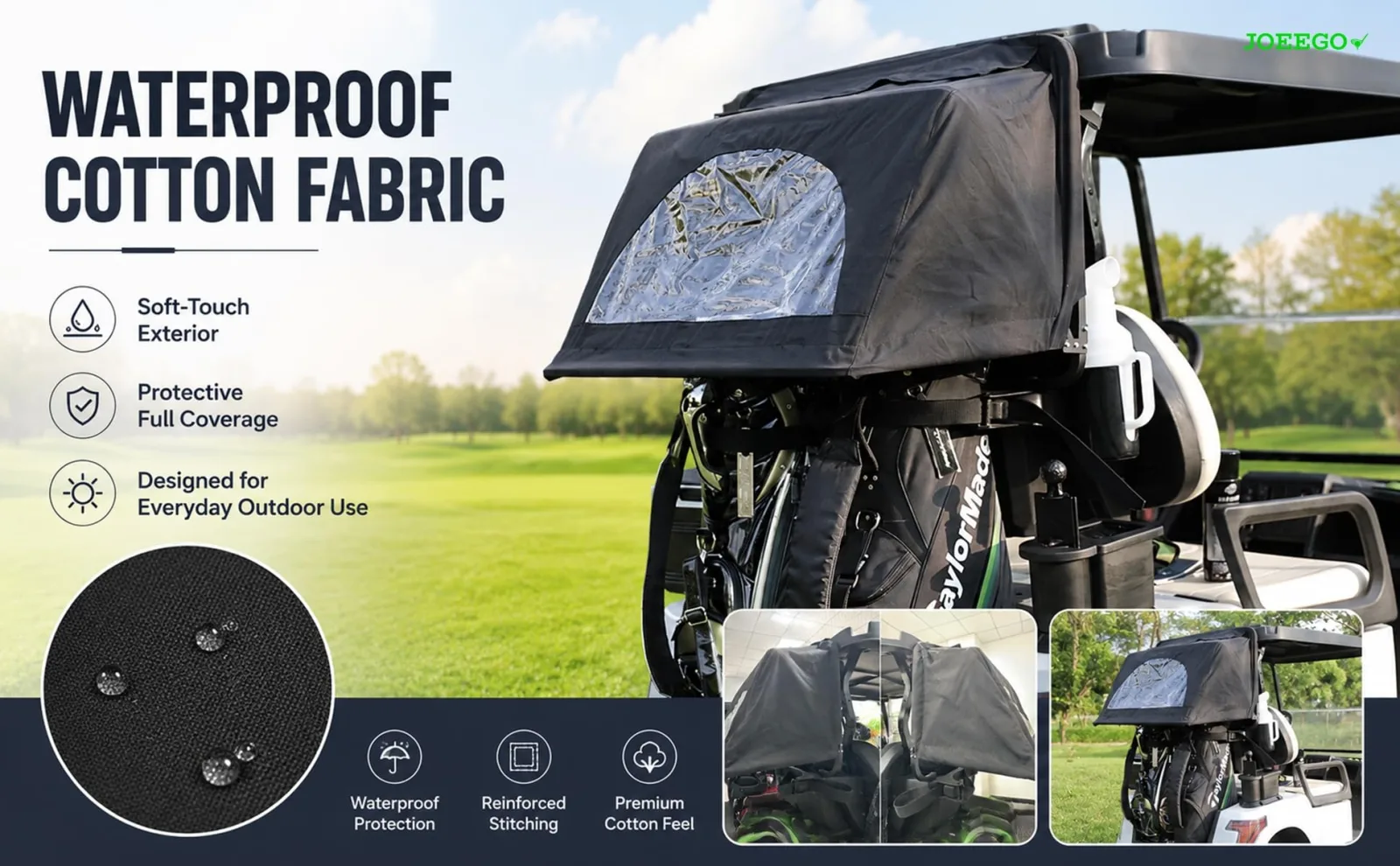 JOEEGO Rear Bag Rain Cover for E-Z-GO, Yamaha G29 & Club Car image 3