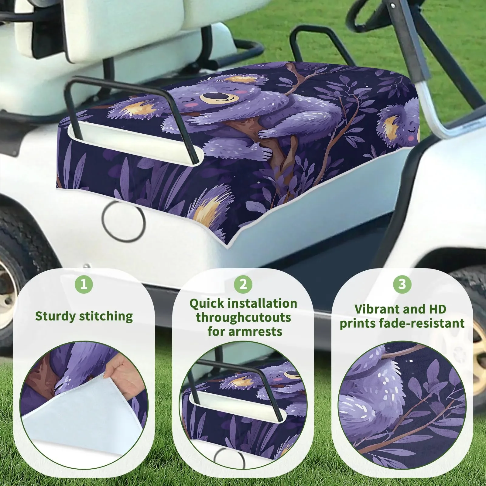 Tiveruda Golf Cart Seat Cover for Double Seats image 3