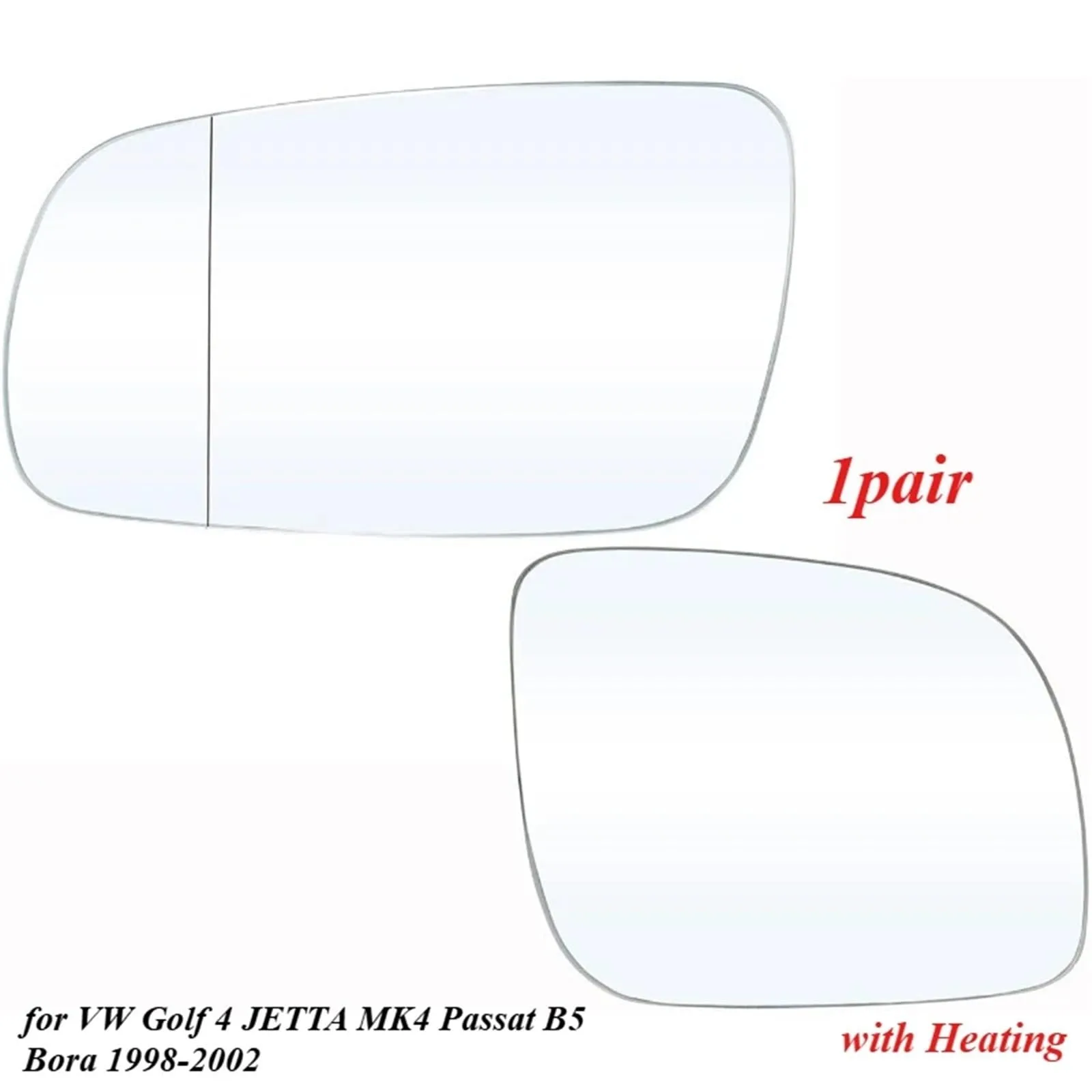 Ktann Heated Side Mirror Glass (Left/Right) for VW Golf, Jetta, Passat image 2