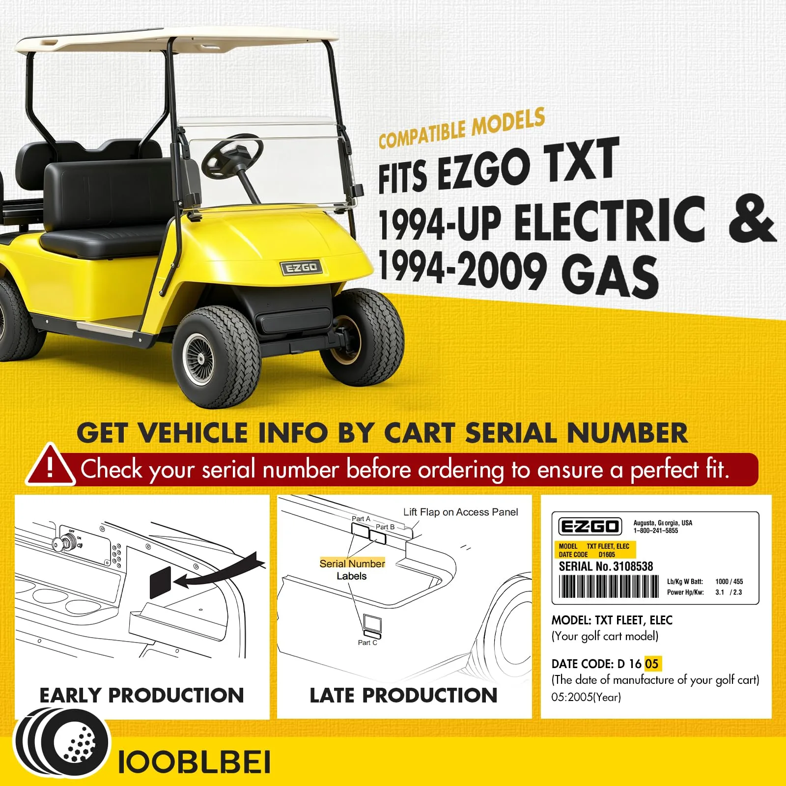 IOOBLBEI Rear 4-Leaf Spring Kit for E-Z-GO TXT image 3