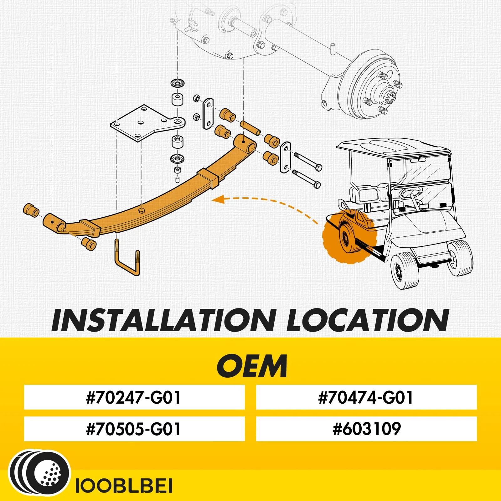 IOOBLBEI Rear 4-Leaf Spring Kit for E-Z-GO TXT image 4