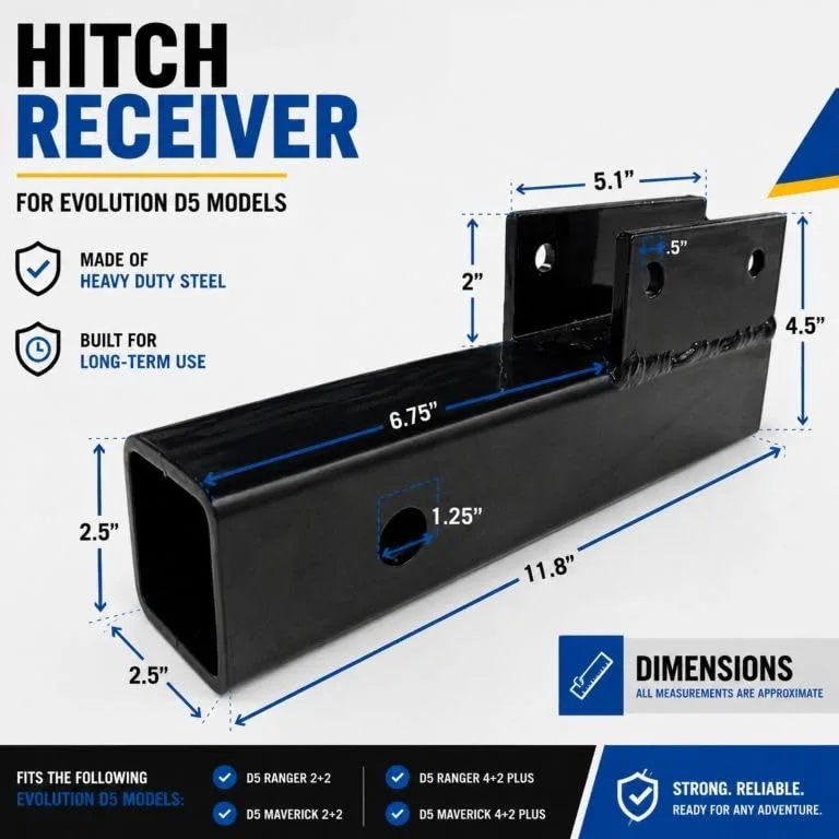 Evolution D5 2+2 Rear Receiver Hitch WR-2+2-HITCH image 2