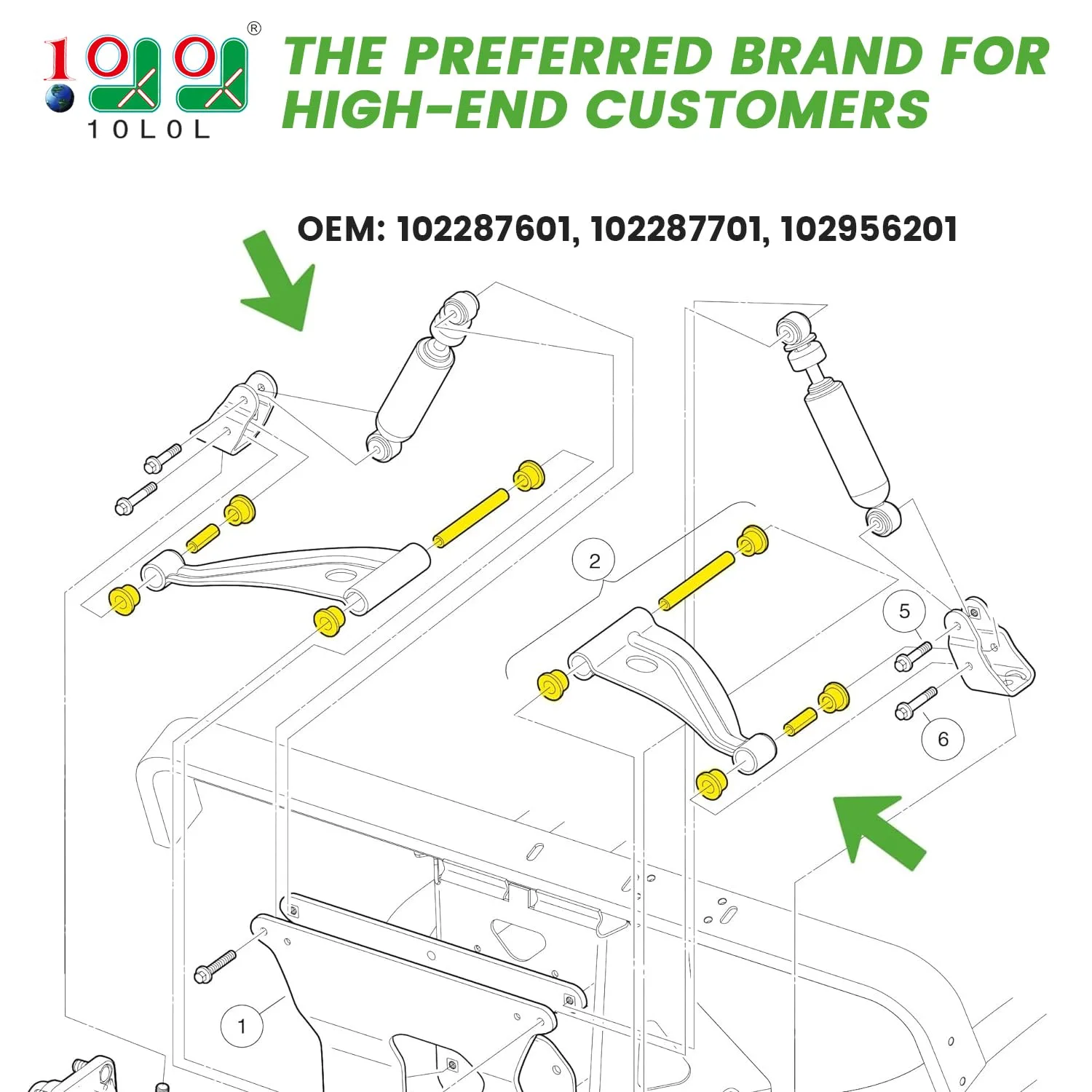 10L0L Club Car Precedent Control Arm Bushing Kit image 2