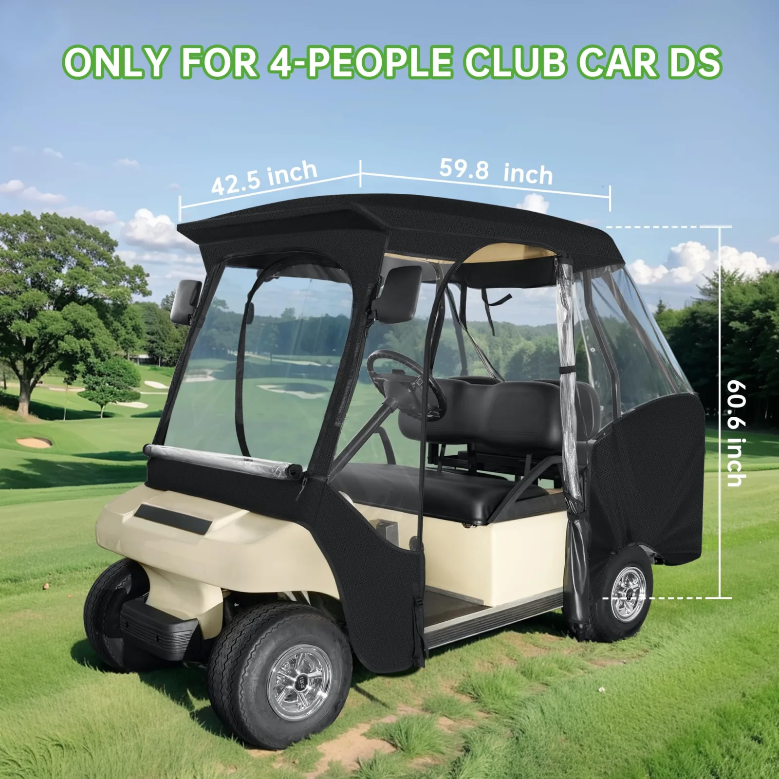 10L0L 4-Passenger Golf Cart Driving Enclosure image 4