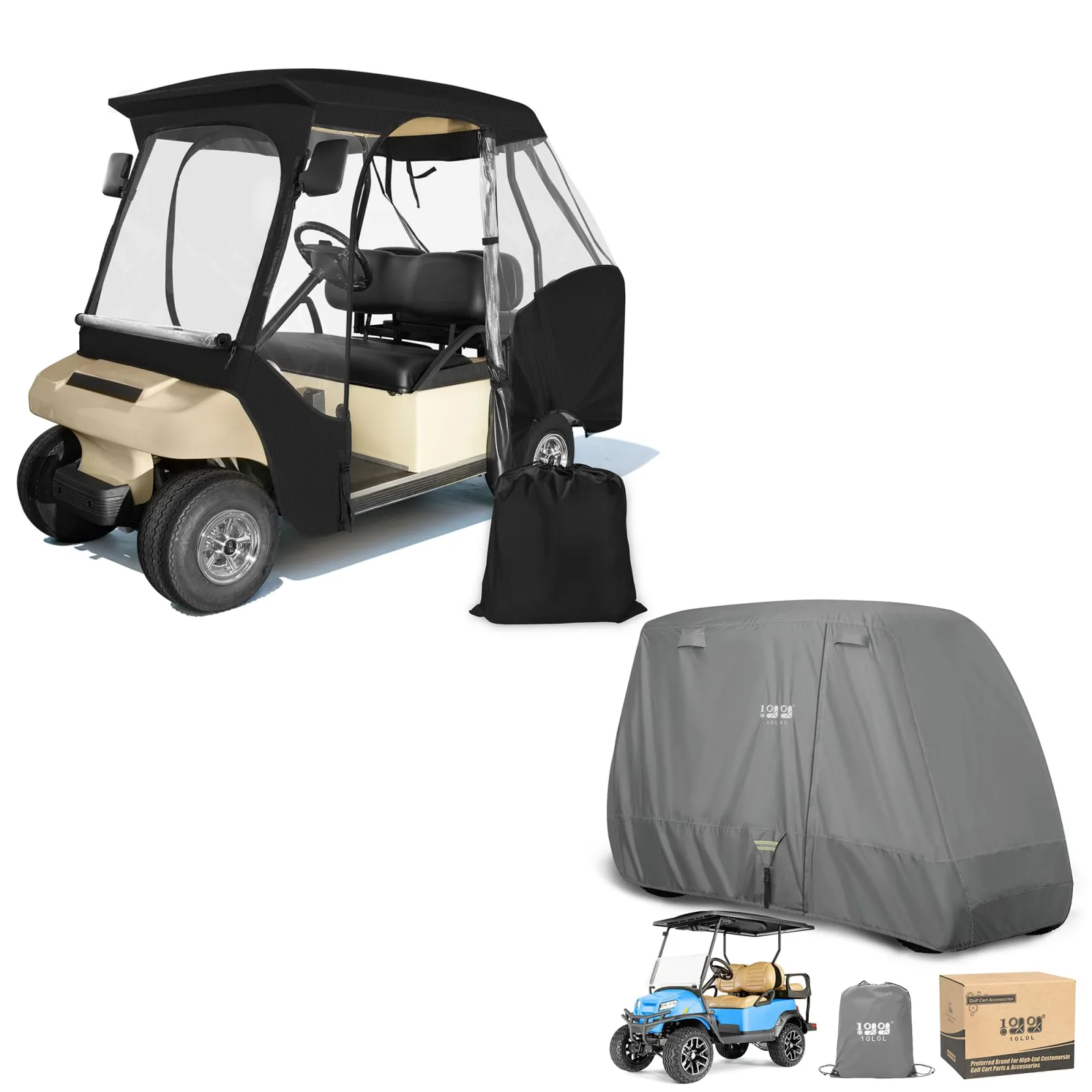 10L0L 4-Passenger Golf Cart Driving Enclosure