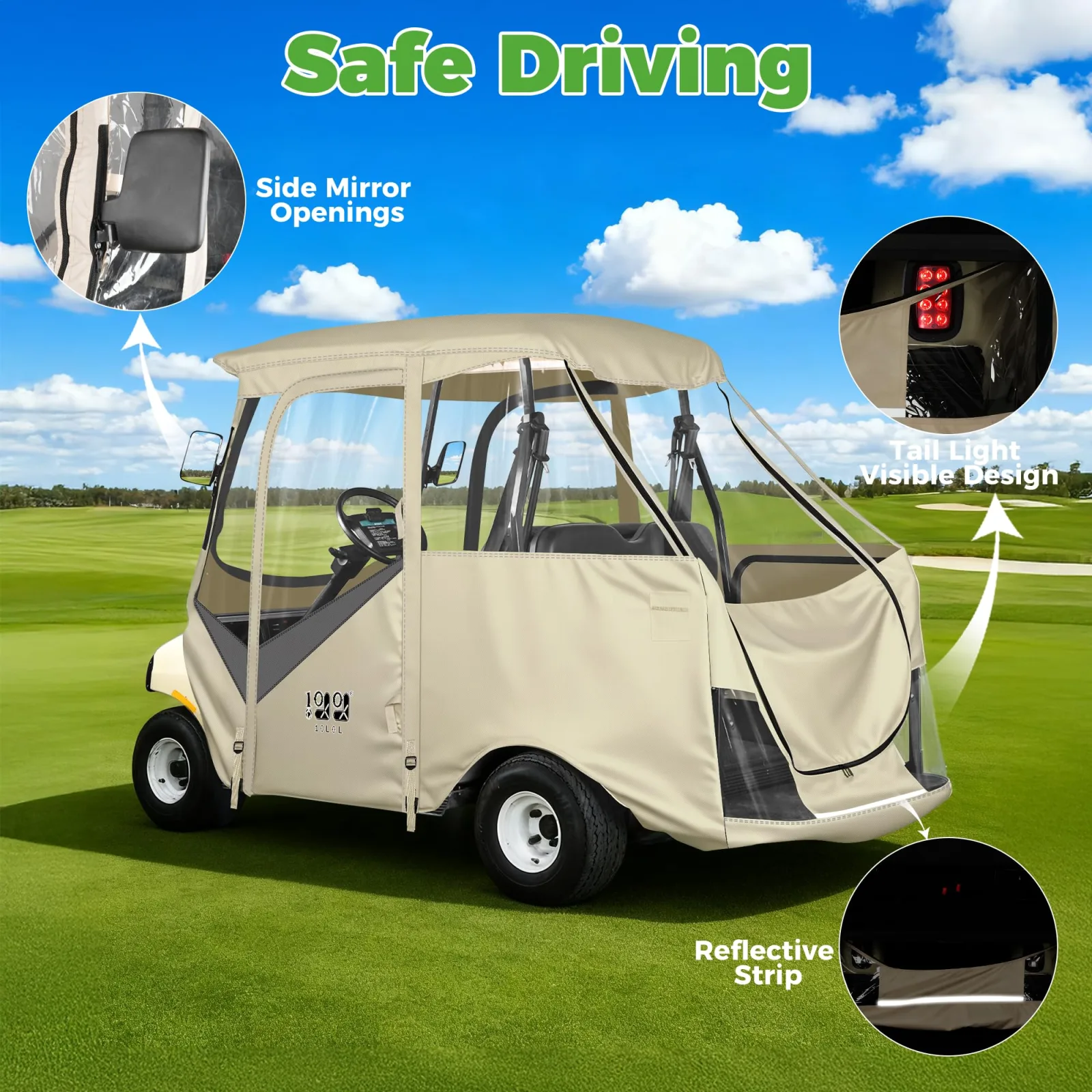 10L0L ACC-F58-O Enclosure for 4-Passenger Club Car DS image 3