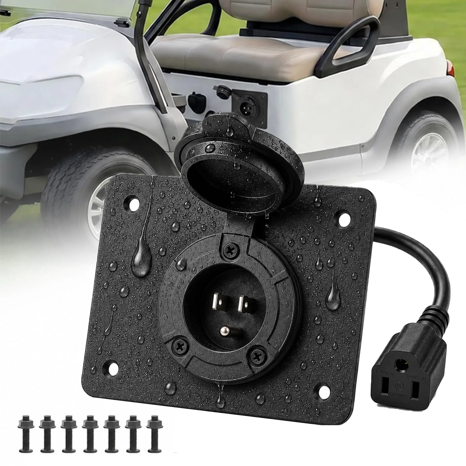 KarlKers 120V Charging Port Adapter for E-Z-GO TXT36