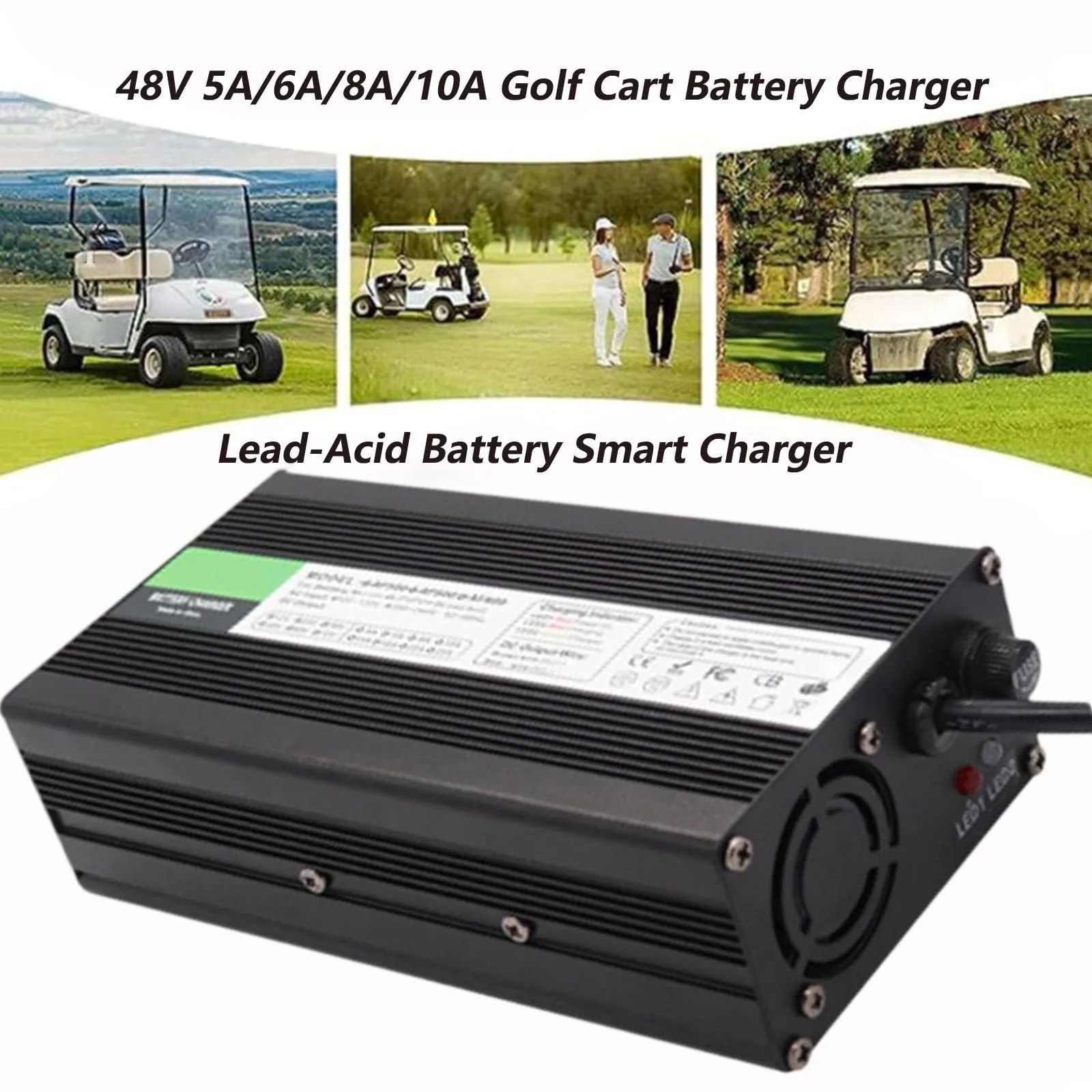 WLEJSL 48V Golf Cart Battery Charger with Crowfoot Plug image 2