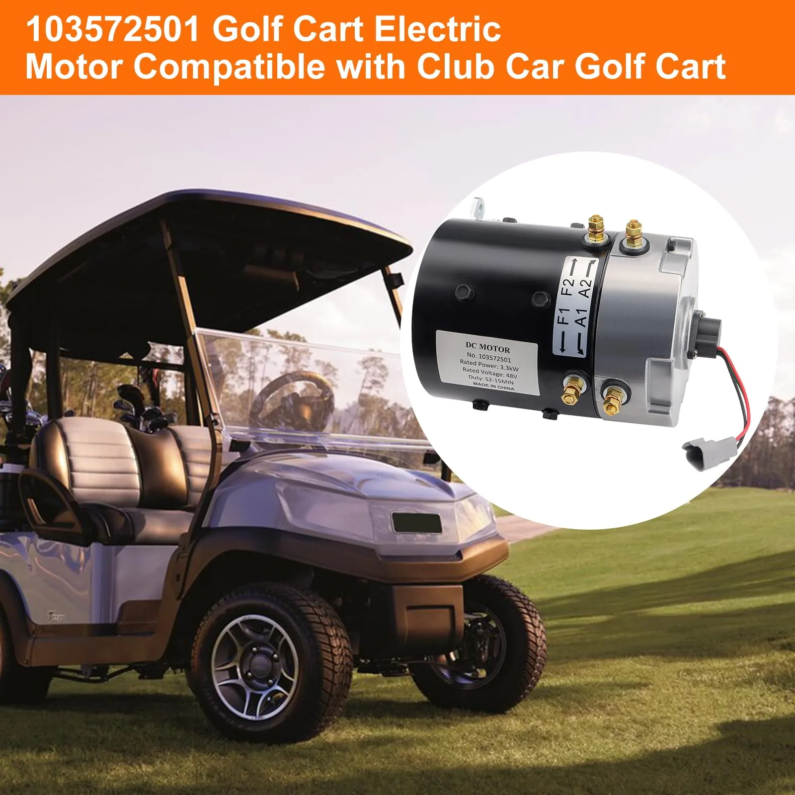 PARTAYOZAS 48V 3.3kW Motor for Club Car Golf Carts image 2