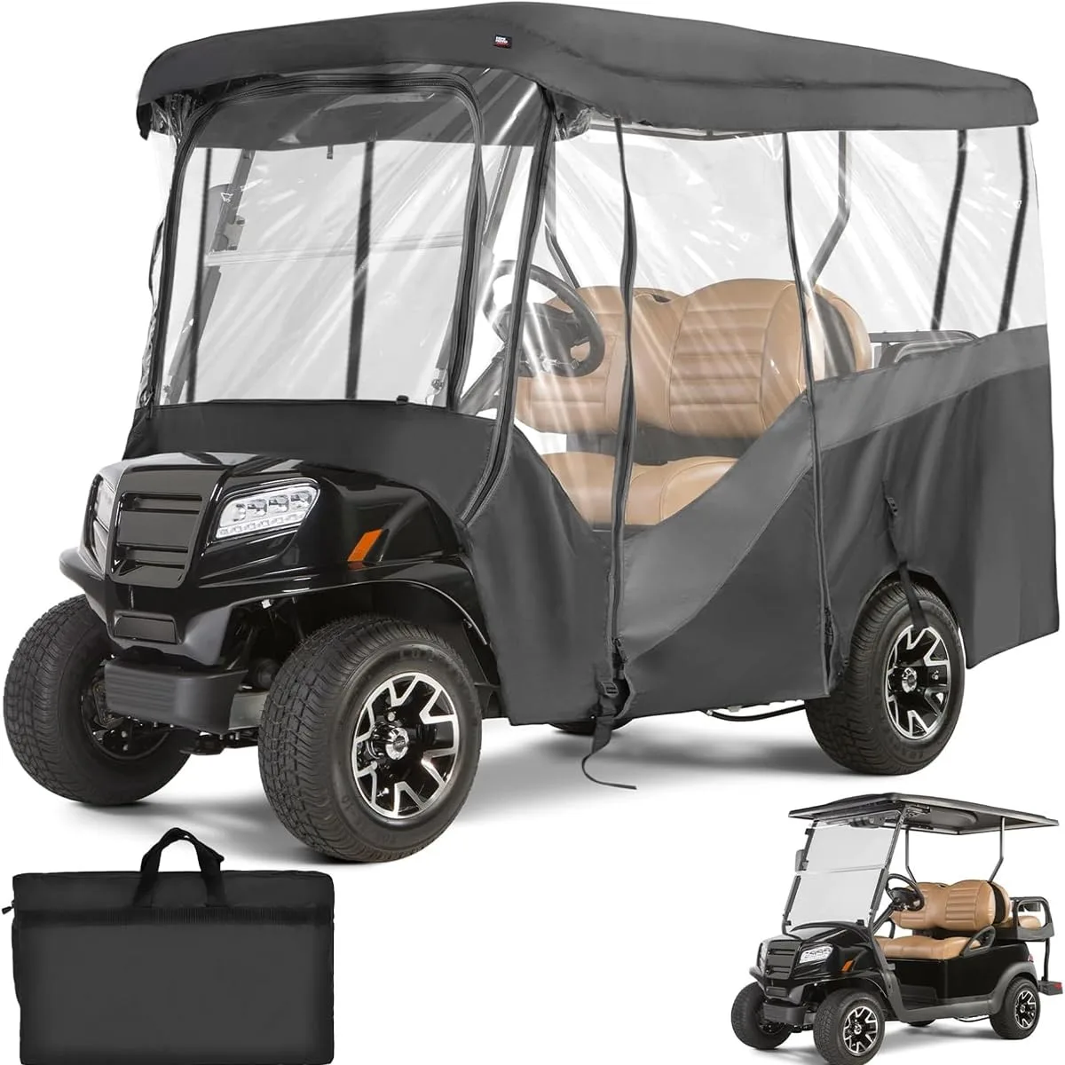 Vsjtzlkdp Golf Cart Enclosure for E-Z-GO Valor 2017-2025 - 600D Waterproof