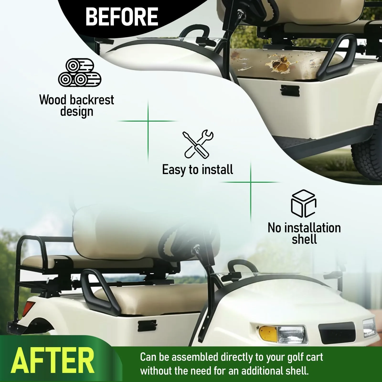 WUTIST Seat Bottom Cushion for E-Z-GO Workhorse 1996-2003 image 4