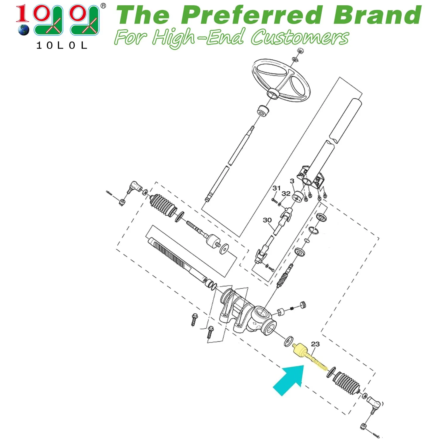 10L0L Inner Tie Rod End for Yamaha G29 image 2