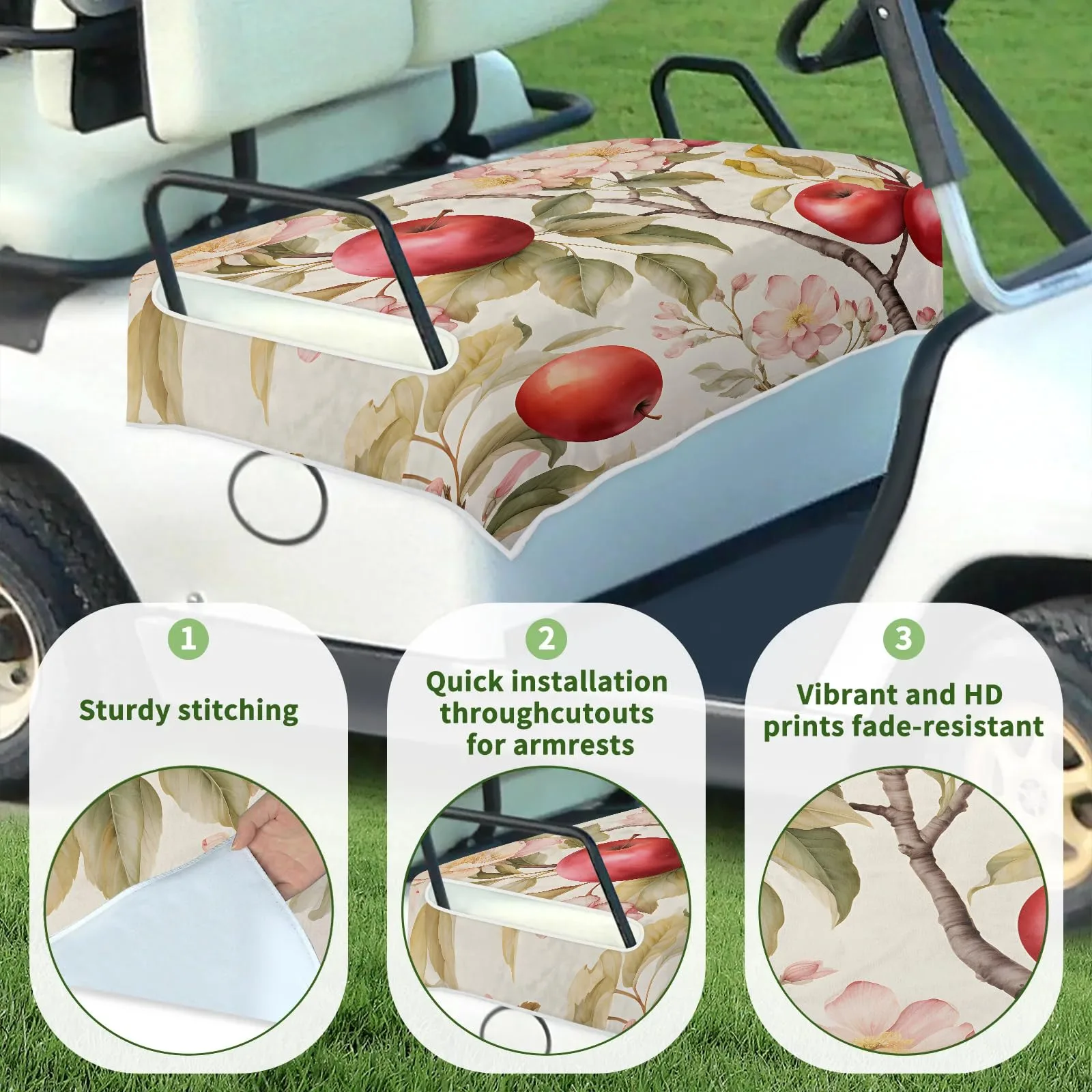 Tiveruda Golf Cart Seat Cover for Double Seats 51 x 31 in image 3