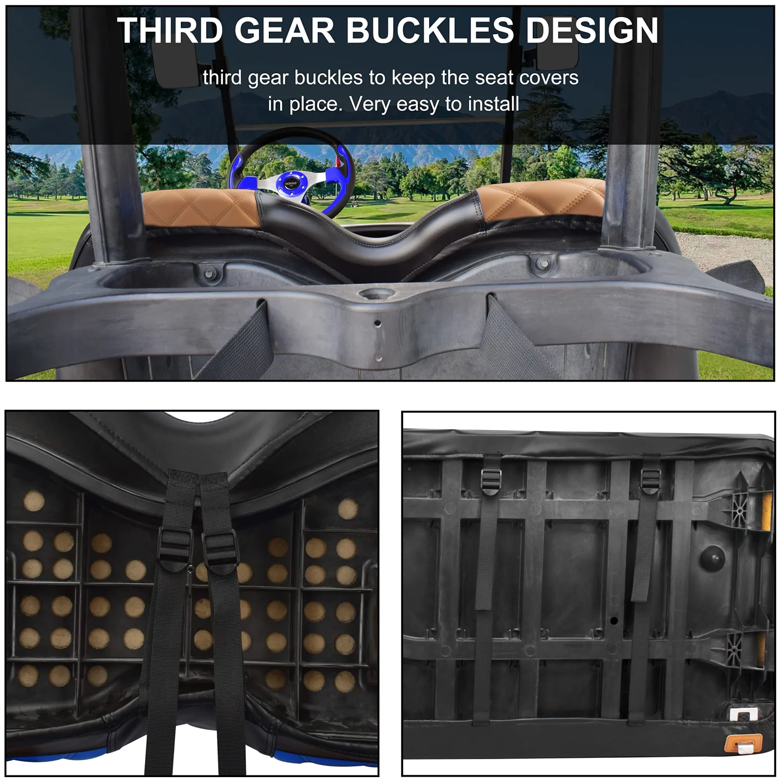 NOKINS Diamond Seat Covers for Club Car Precedent image 2