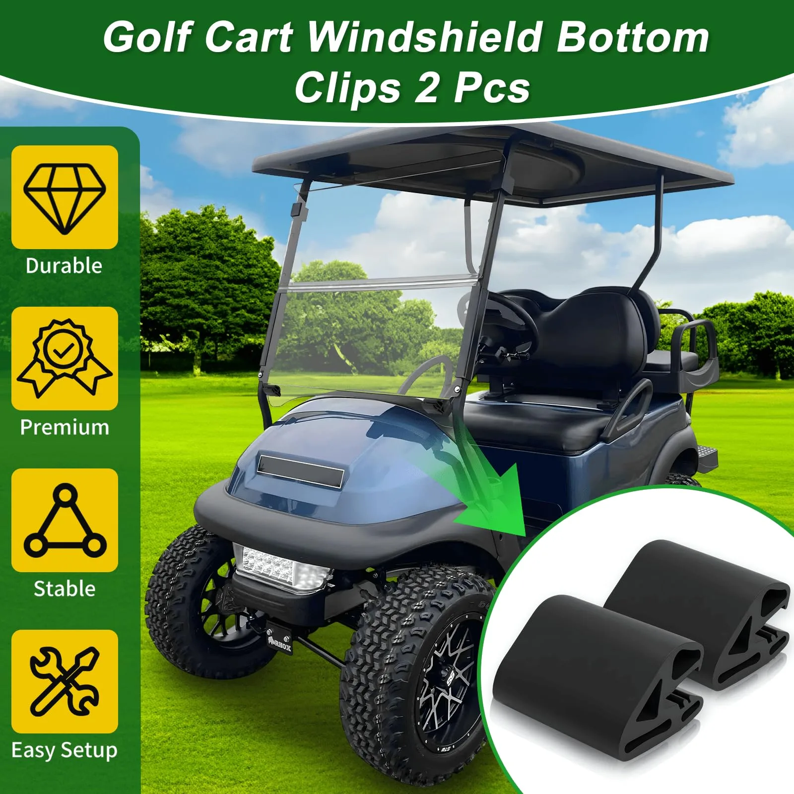 Cartalia WBCT798 Windshield Clips for Club Car Carts image 4