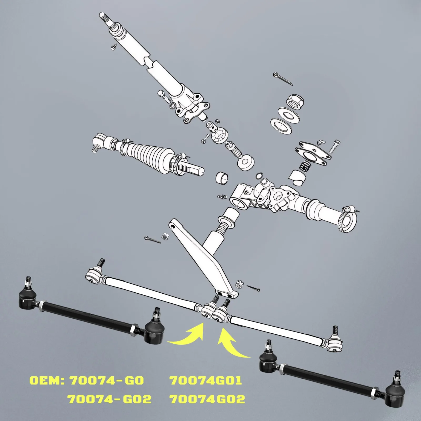 MIDOU AUTO Tie Rod Ends for E-Z-GO TXT Medalist image 3