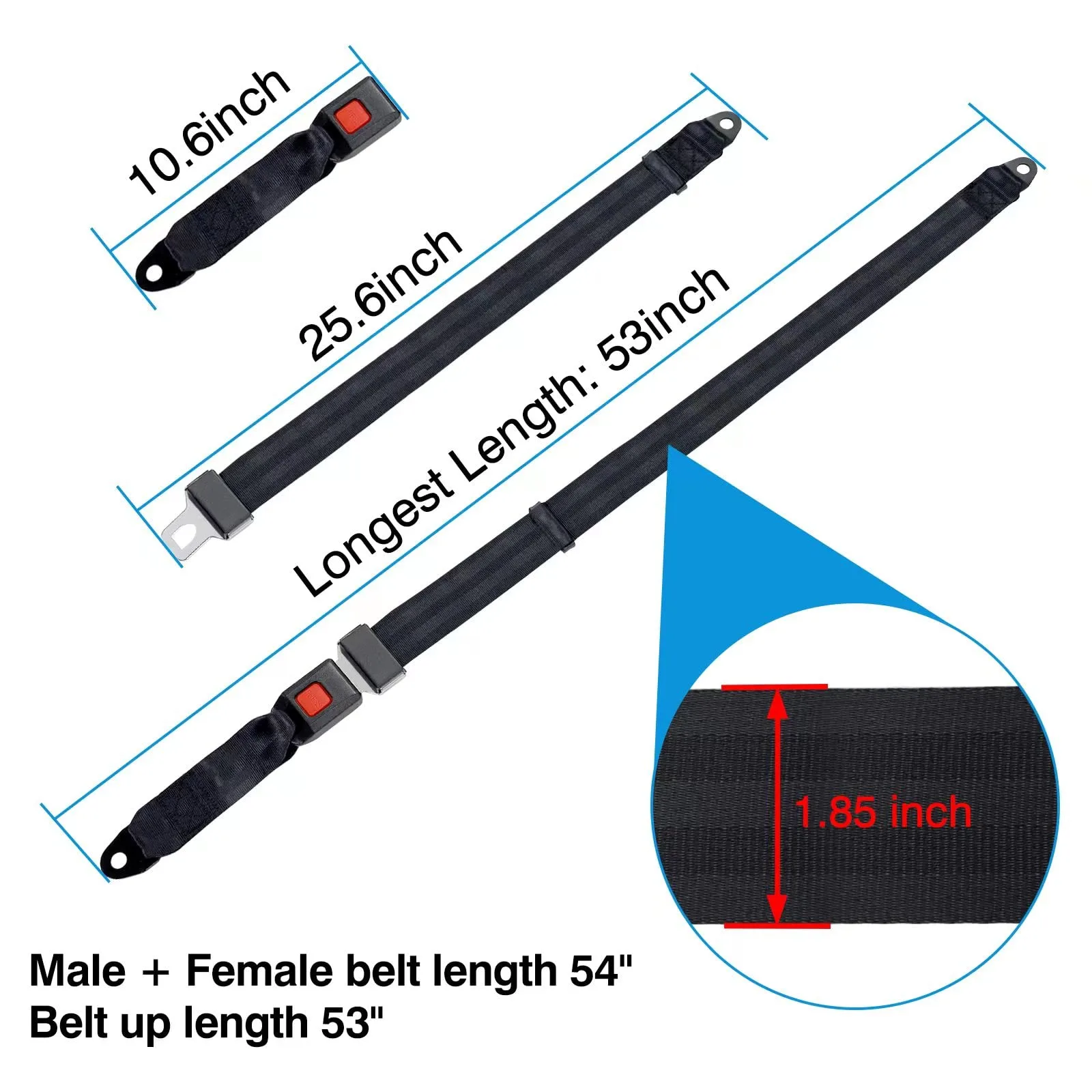 iLSKW LBS-02 Golf Cart Lap Strap Belt Set image 2