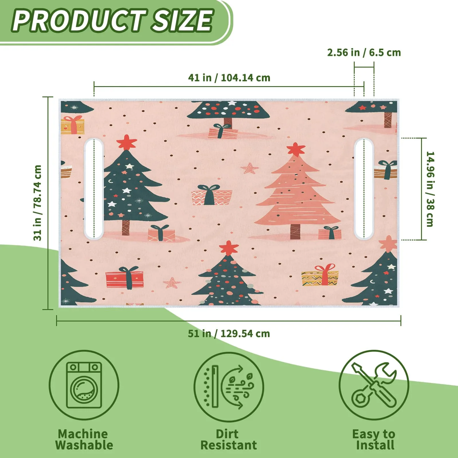 Tiveruda Pink Christmas Tree Golf Cart Seat Cover image 2