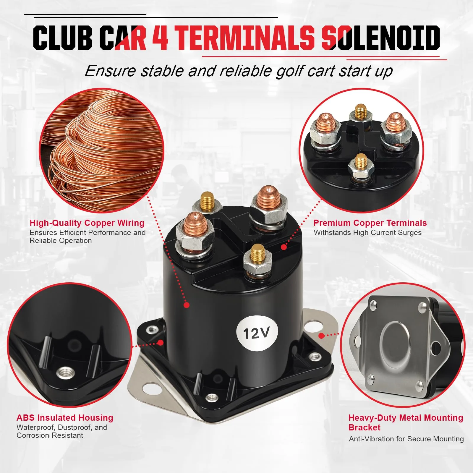 VYYOKMU 12V Solenoid for Club Car DS & Precedent Gas Carts image 4