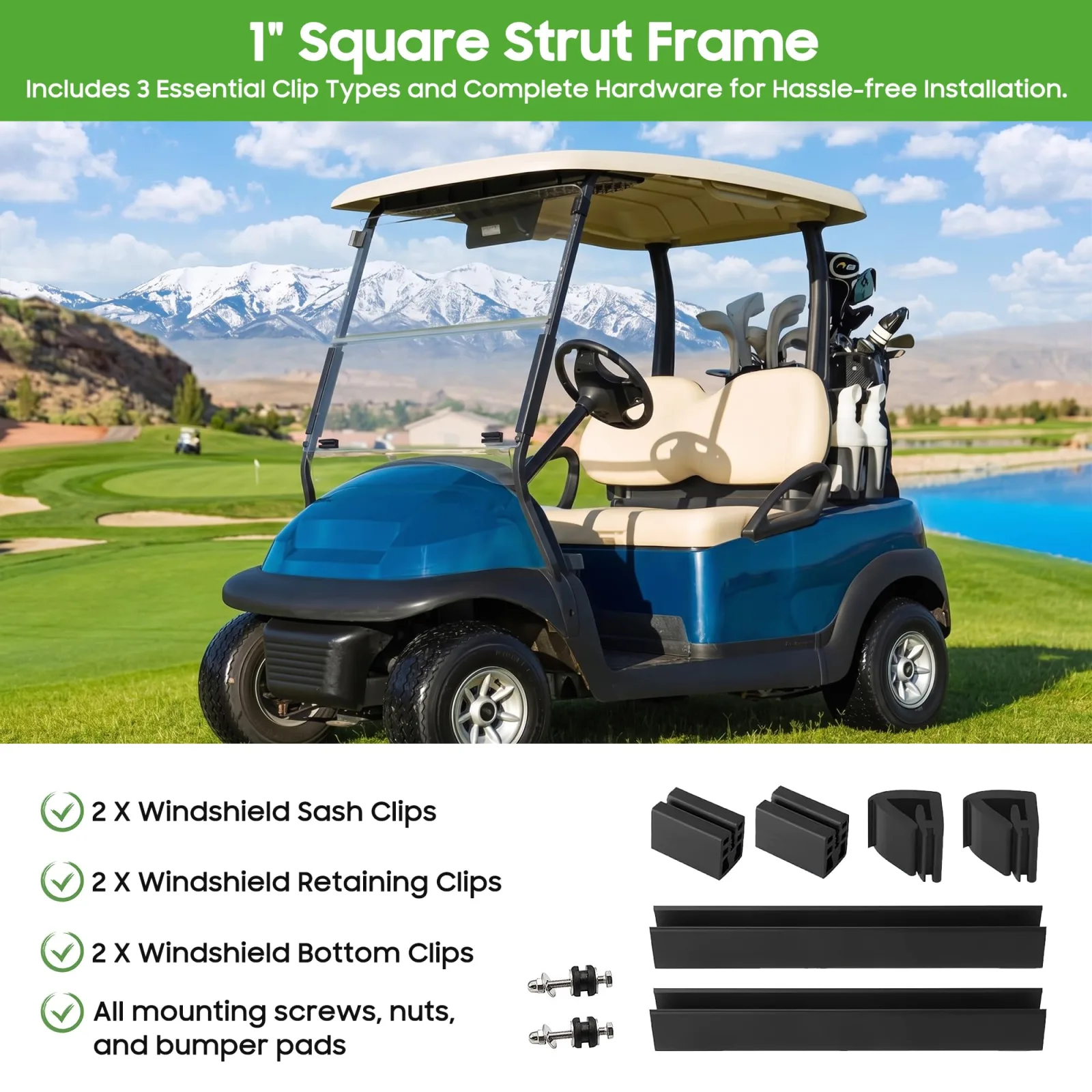 10L0L Windshield Clip Kit for Club Car Precedent & Yamaha G29 image 3