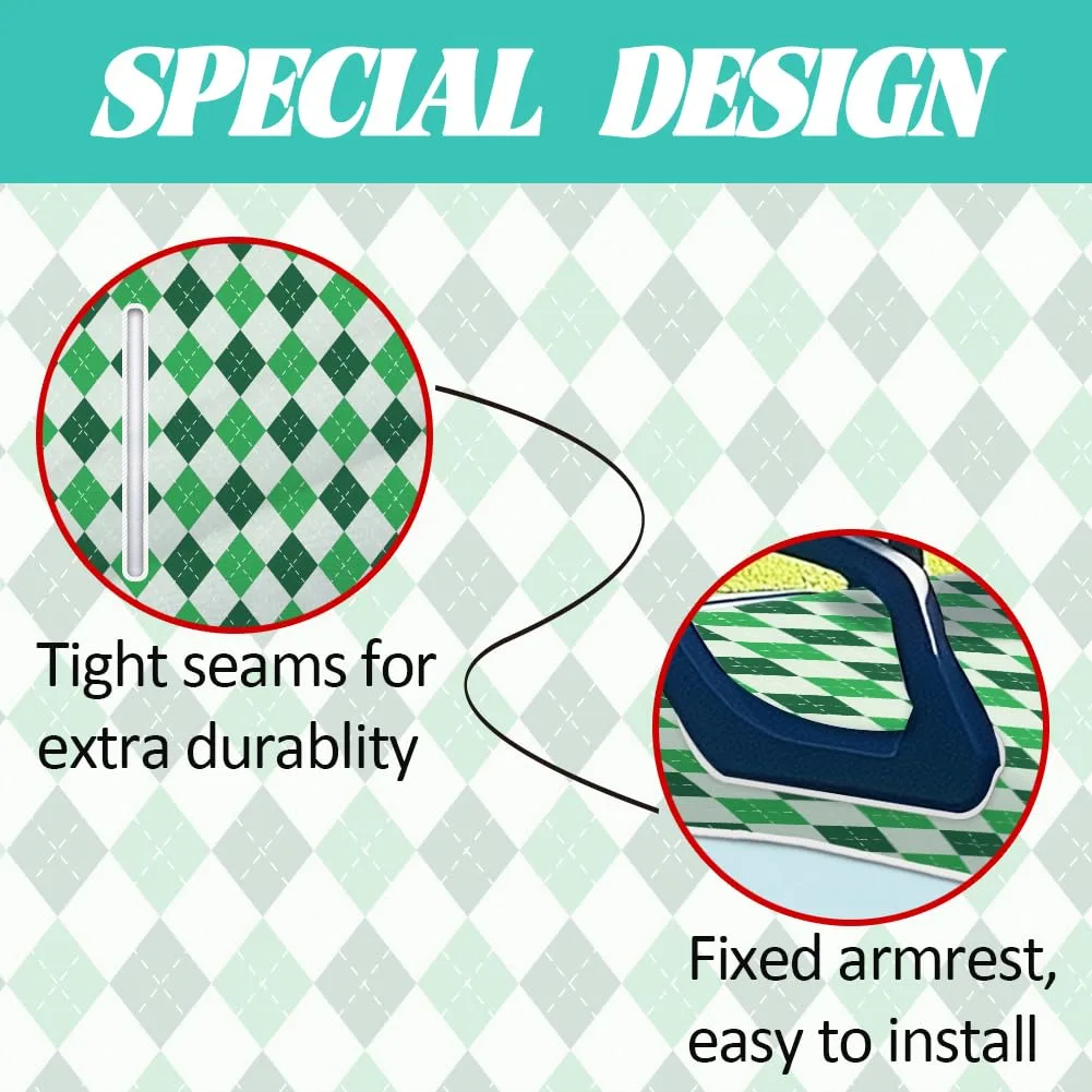 ORIGACH Green Argyle Golf Cart Seat Cover 51 x 31.9 in image 3