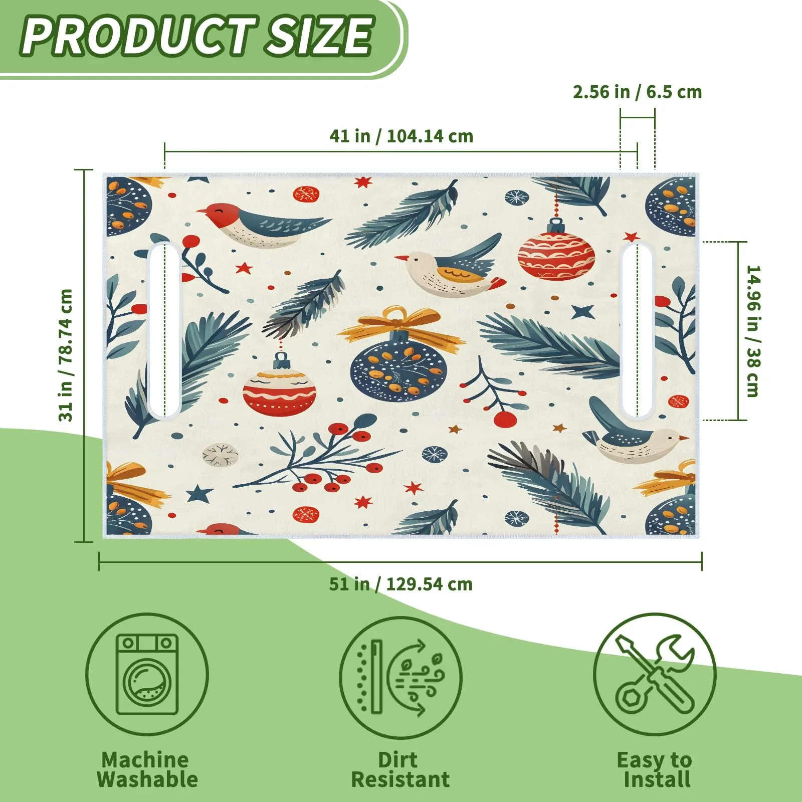 Tiveruda Christmas Golf Cart Seat Cover Blanket 51 x 31 in image 2